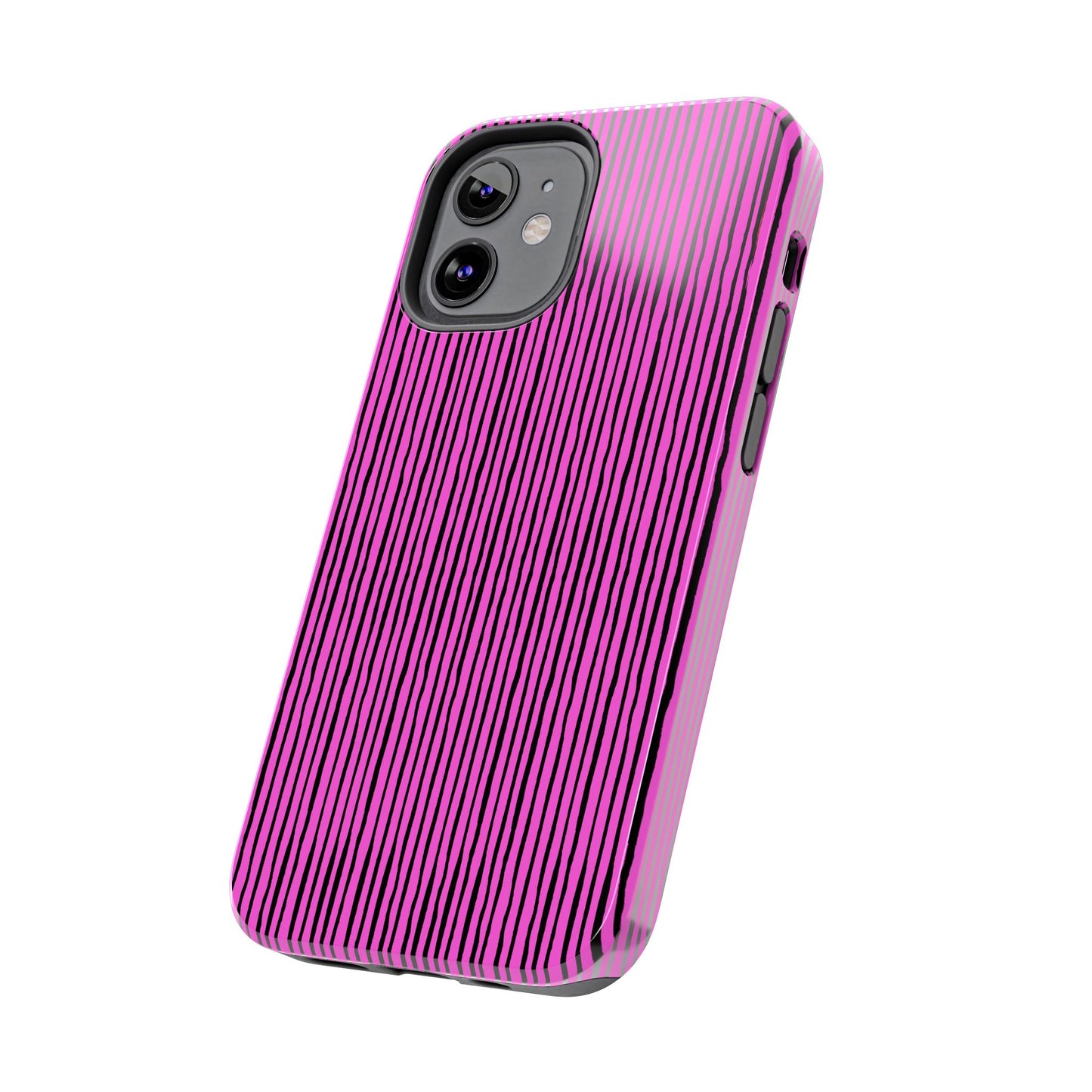 Quirky Pin Stripe Pink / Black Phone Case