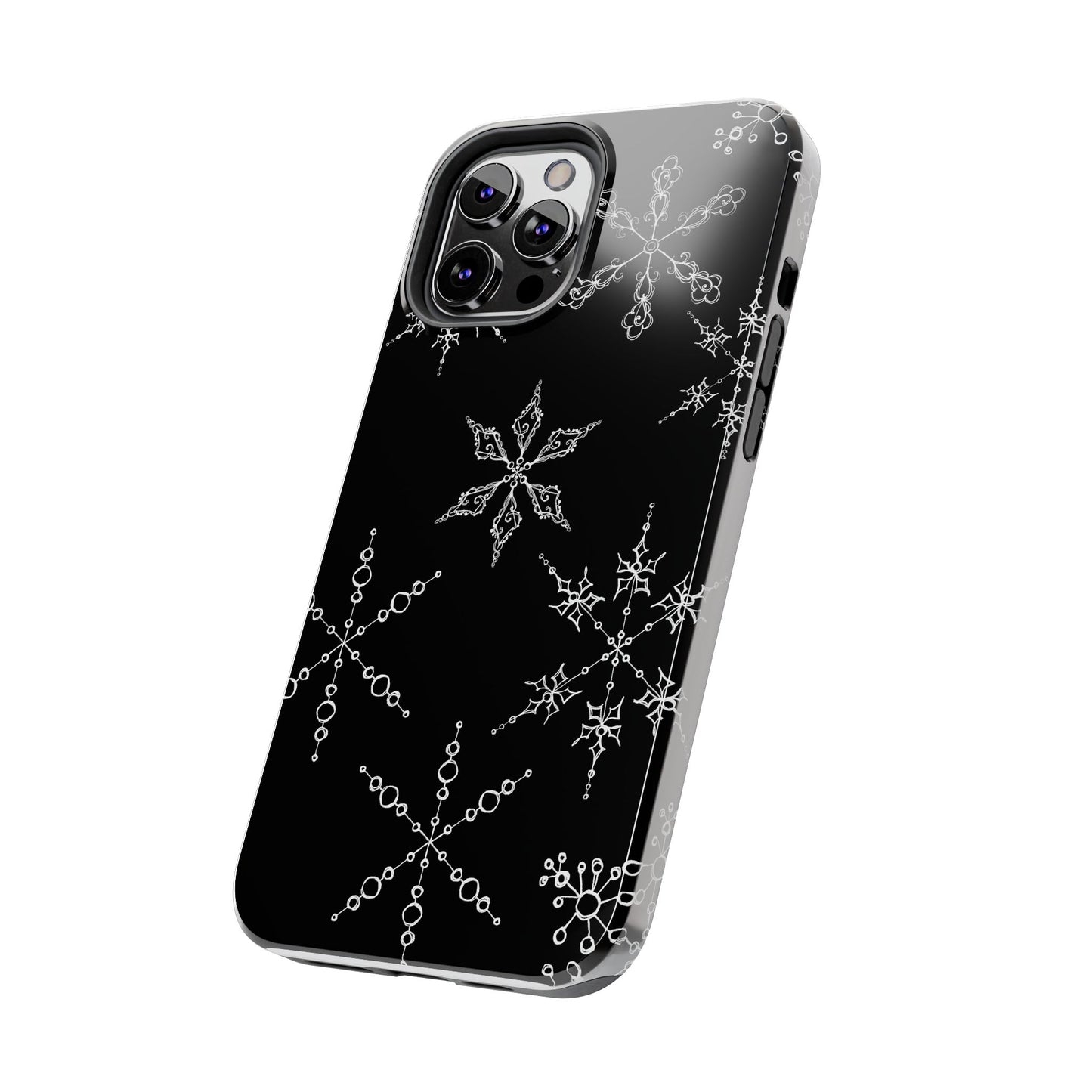 Snowflakes Black Phone Case