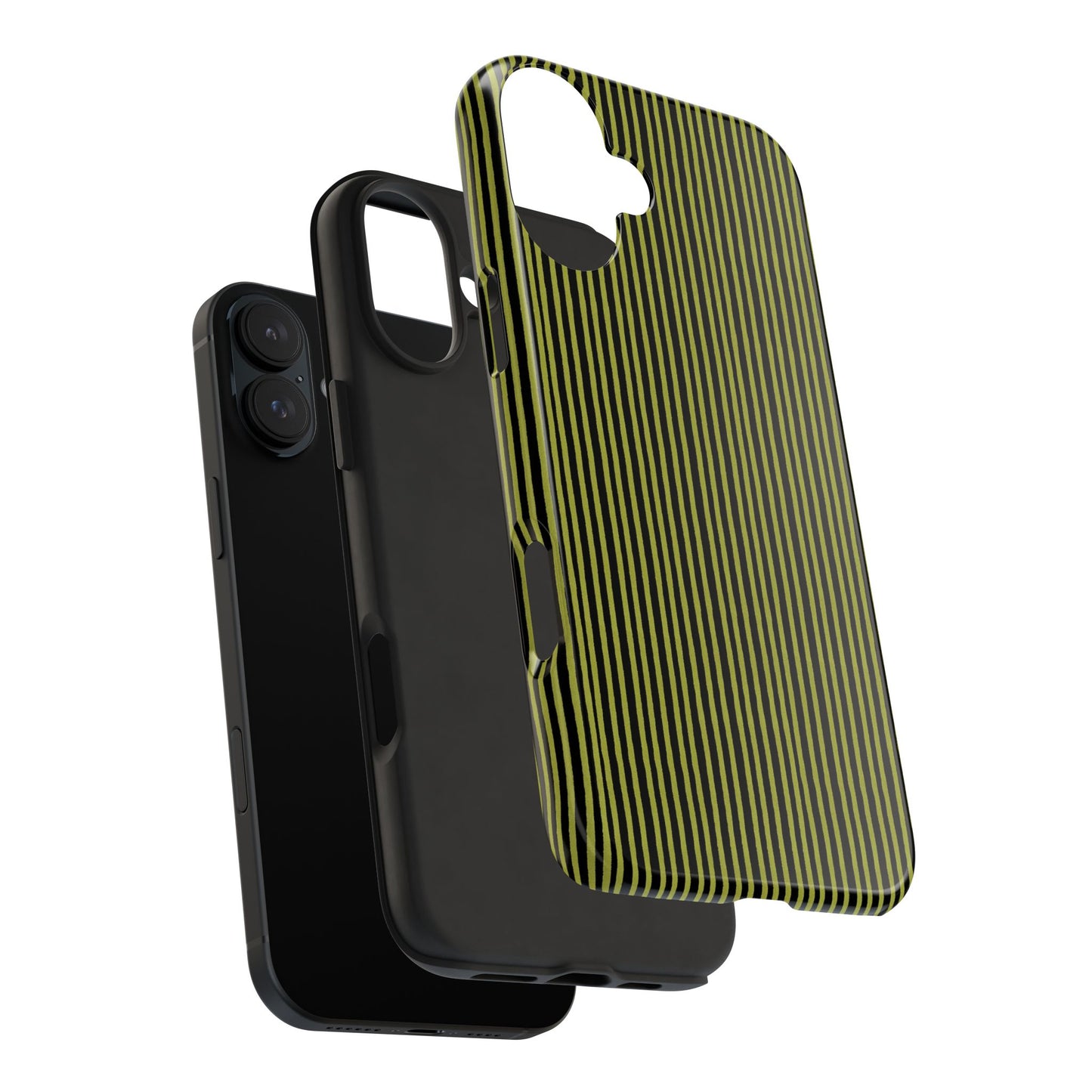 Happy Stripe Green / Black Phone Case