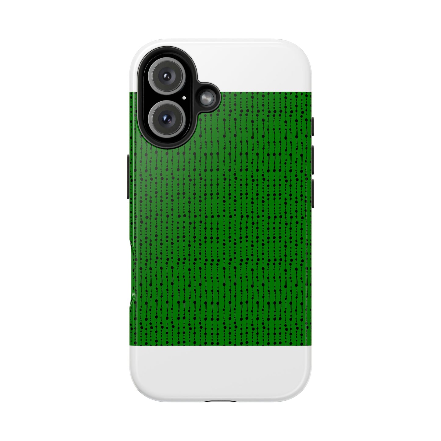 Beaded Curtain Green / Black Phone Case