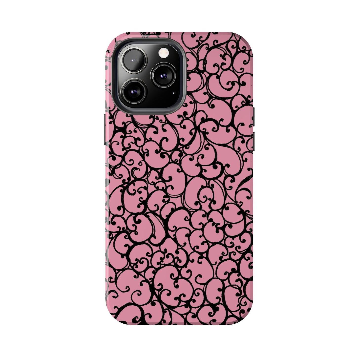 Scrollie Pink / Black Phone Case
