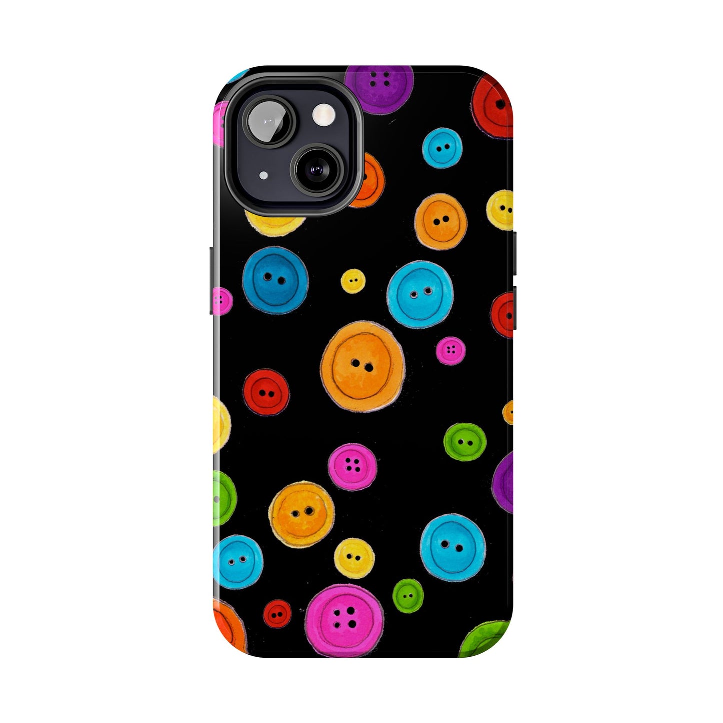 Button Dots Black Phone Case