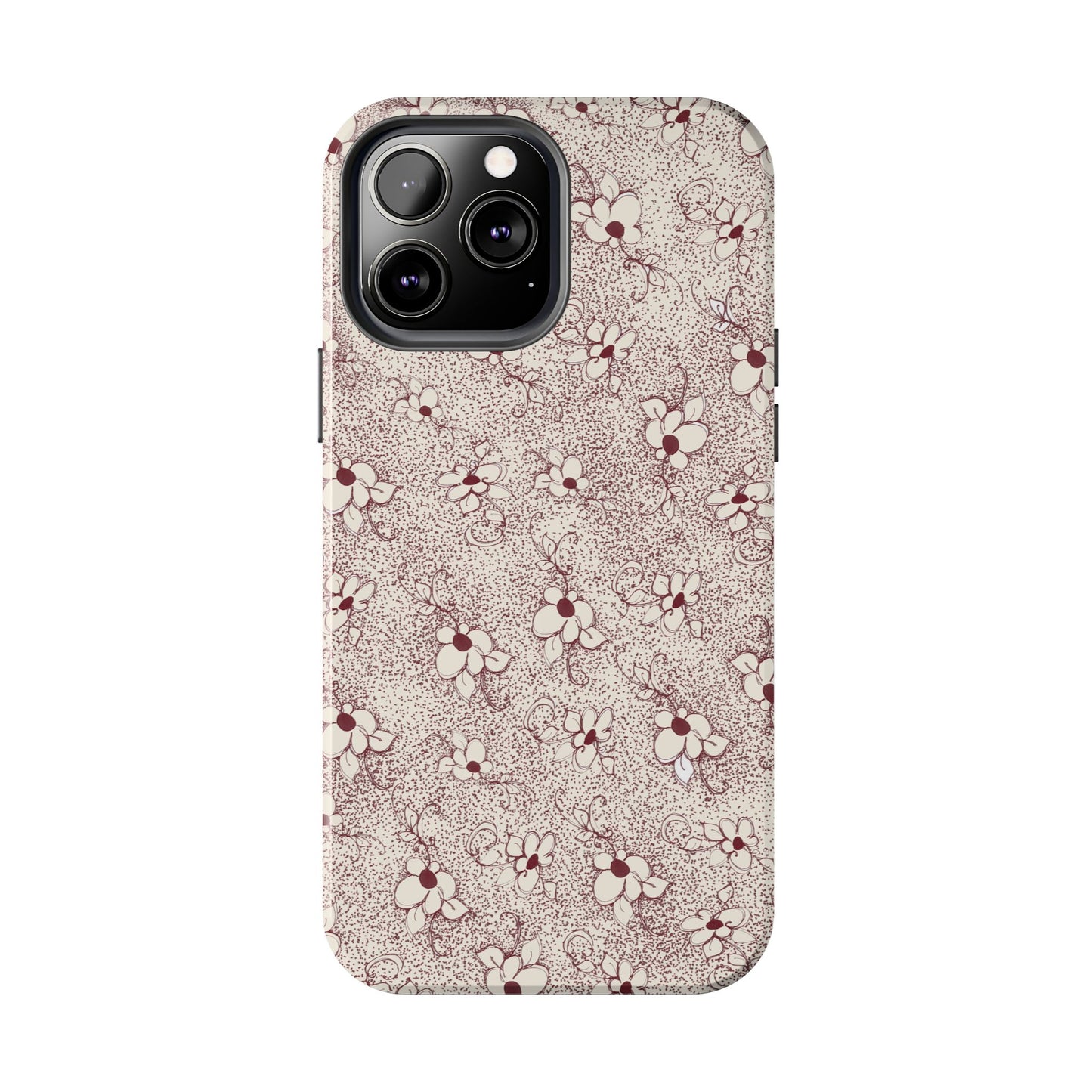 Daisy Flecks Ivory / Red Phone Case
