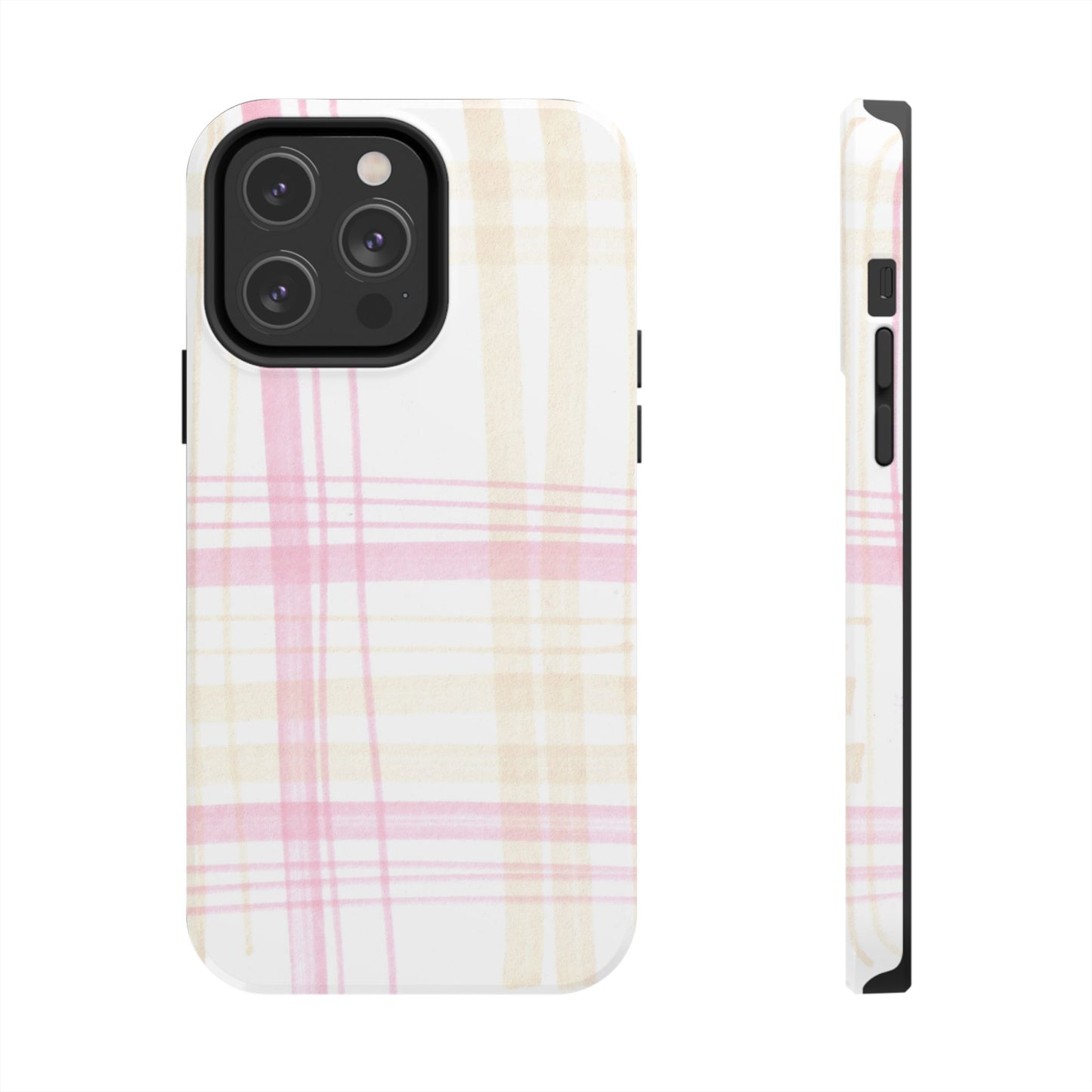 Flower Model Plaid Phone Case