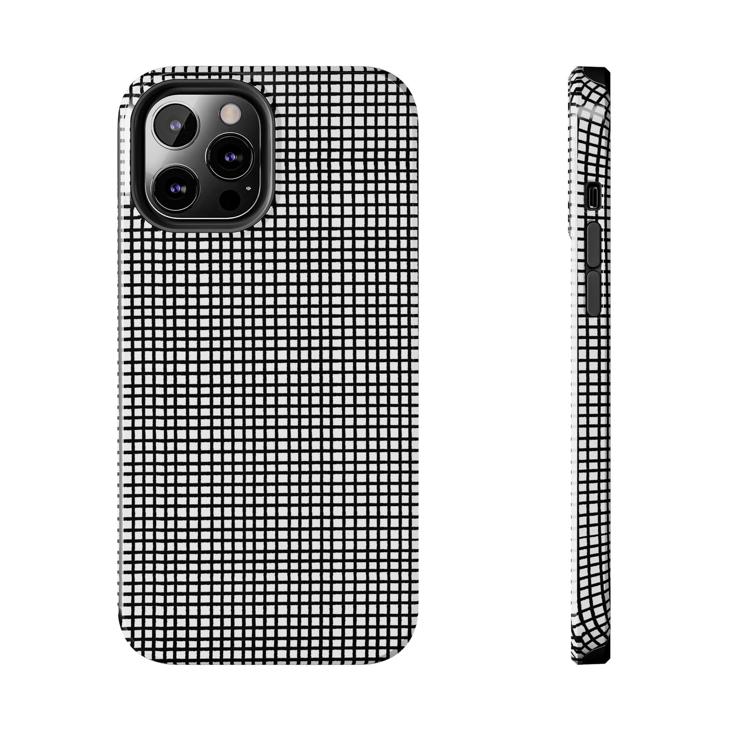 Gingham Black / White Phone Case
