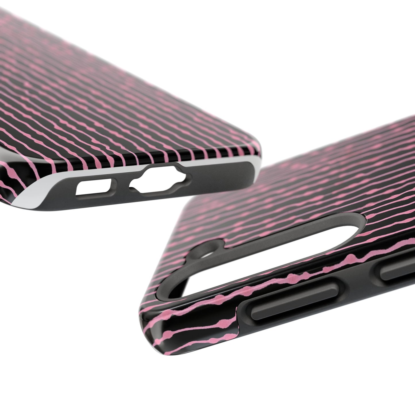 Faux Seersucker Black / Pink Phone Case