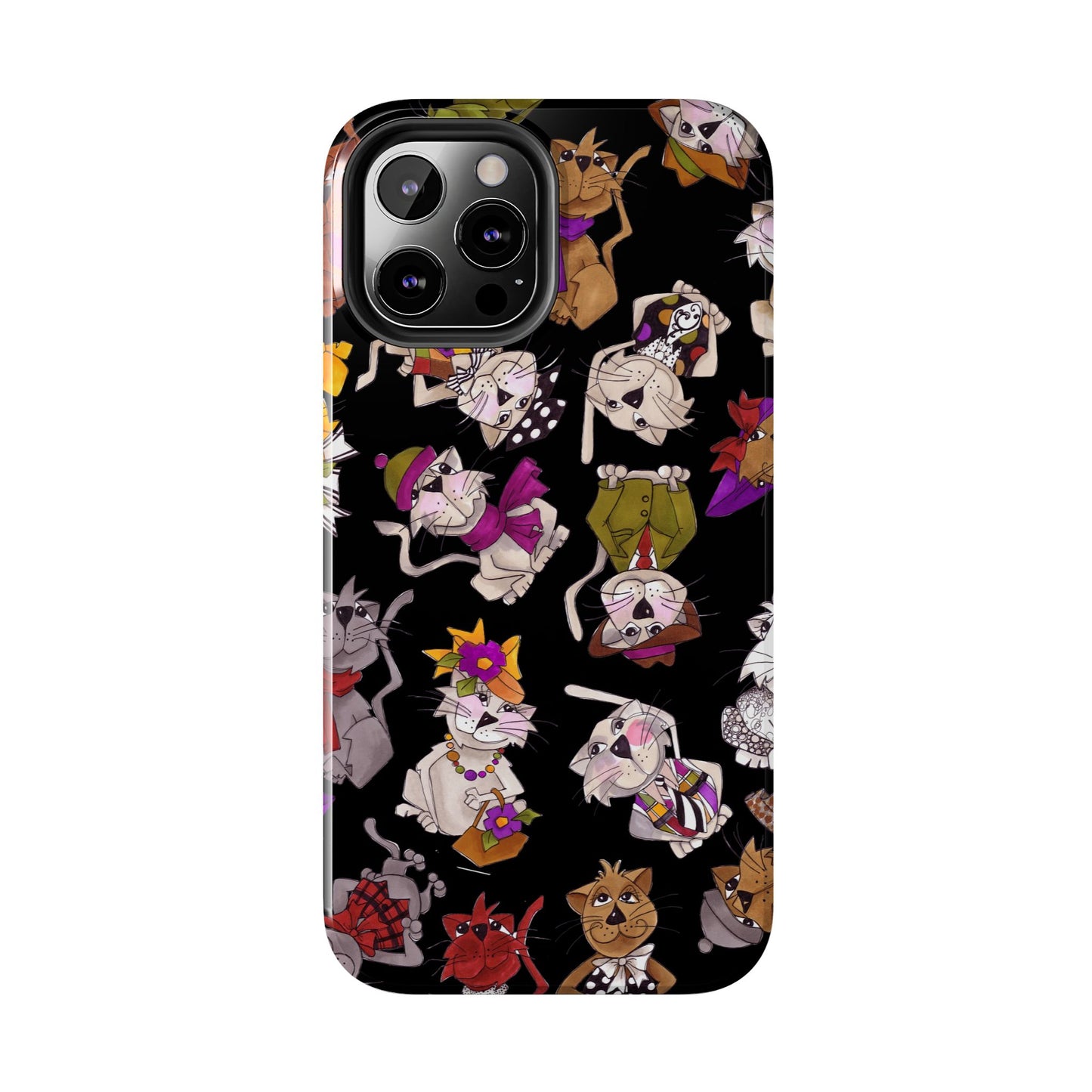 Spice Cats Tossed Black Phone Case