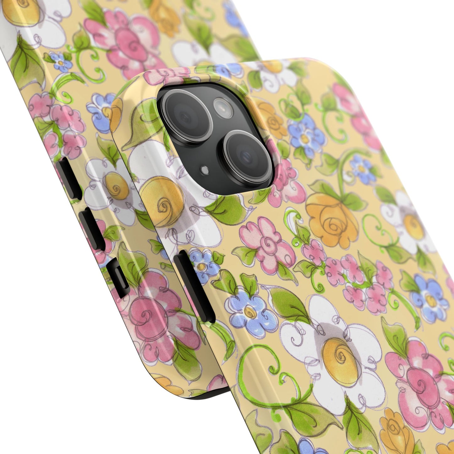 Flower Frolic Yellow Phone Case
