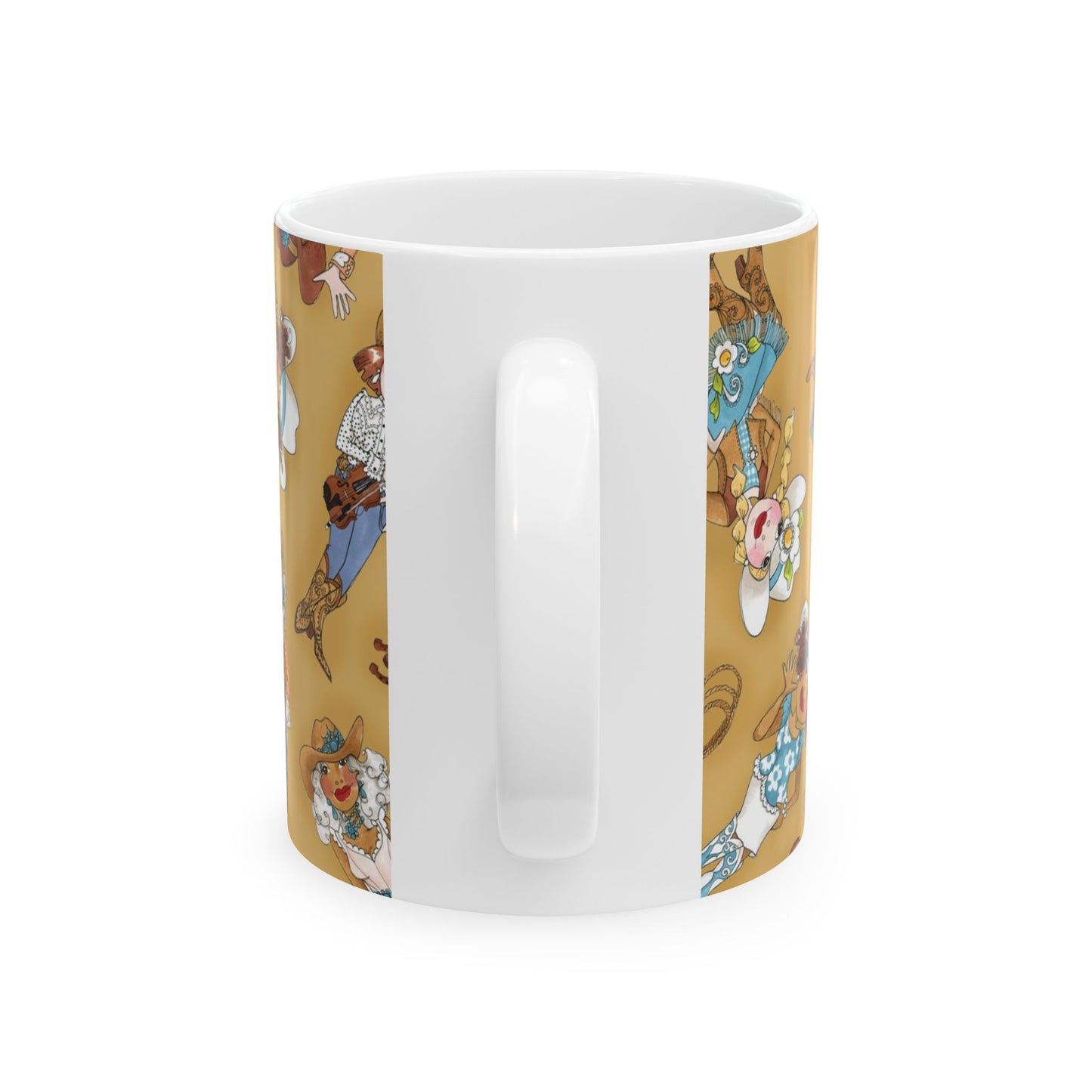 Tossed Cowgirls Tan Cup