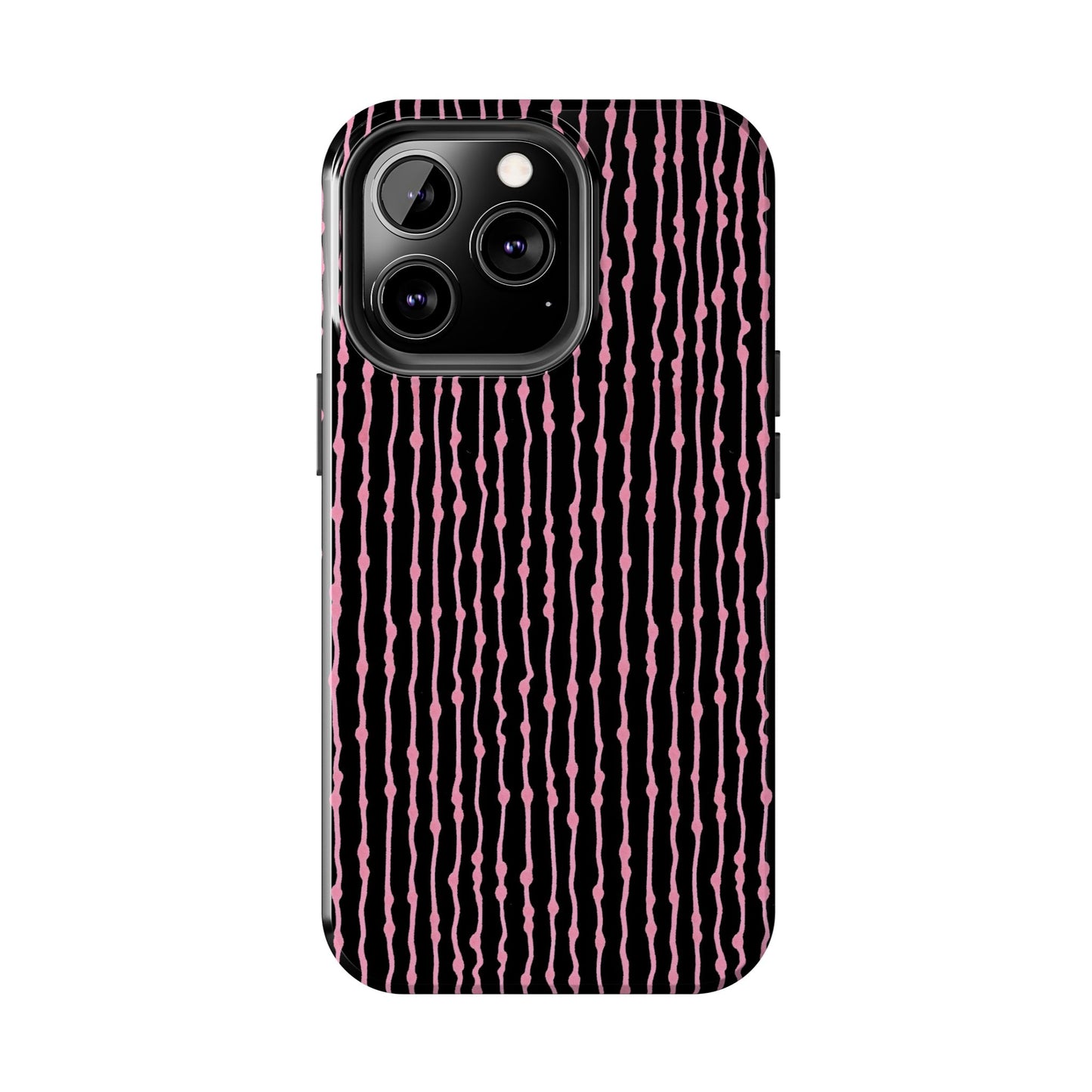Faux Seersucker Black / Pink Phone Case