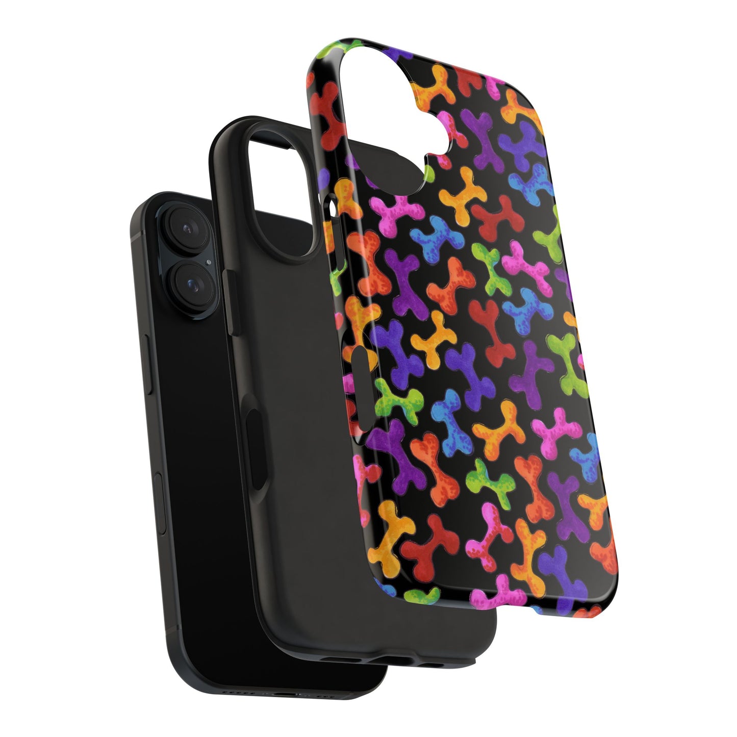 Fancy Bones Black / Multi Phone Case