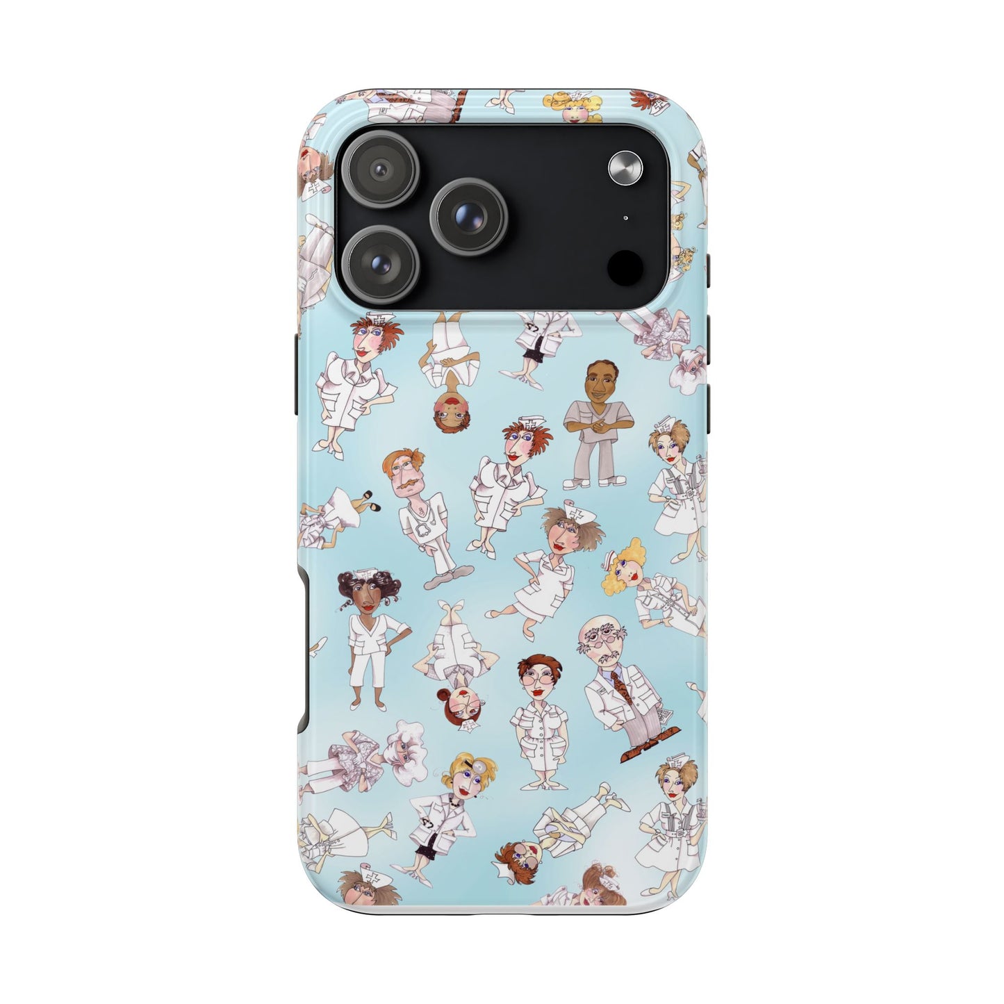 Tossed Nurses Aqua Phone Case