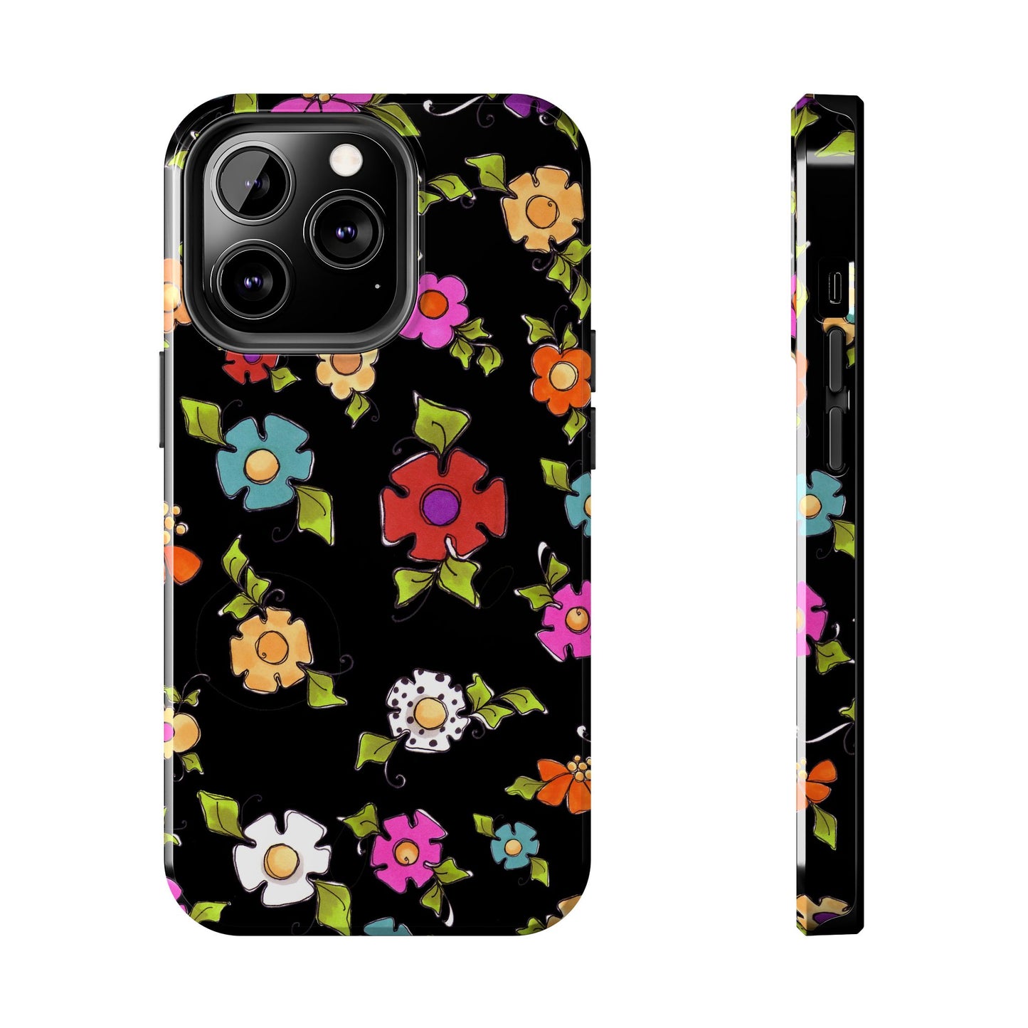 Dog Blooms Black Phone Case