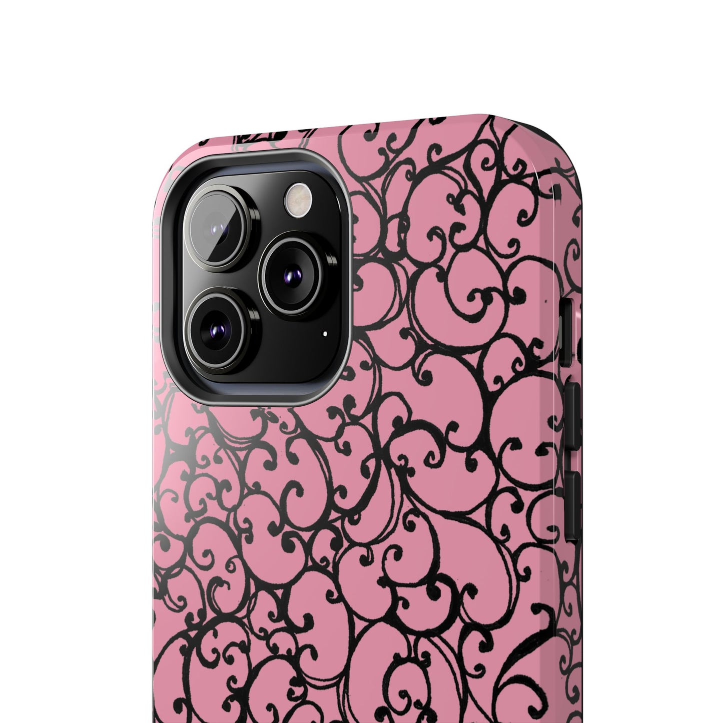 Scrollie Pink / Black Phone Case