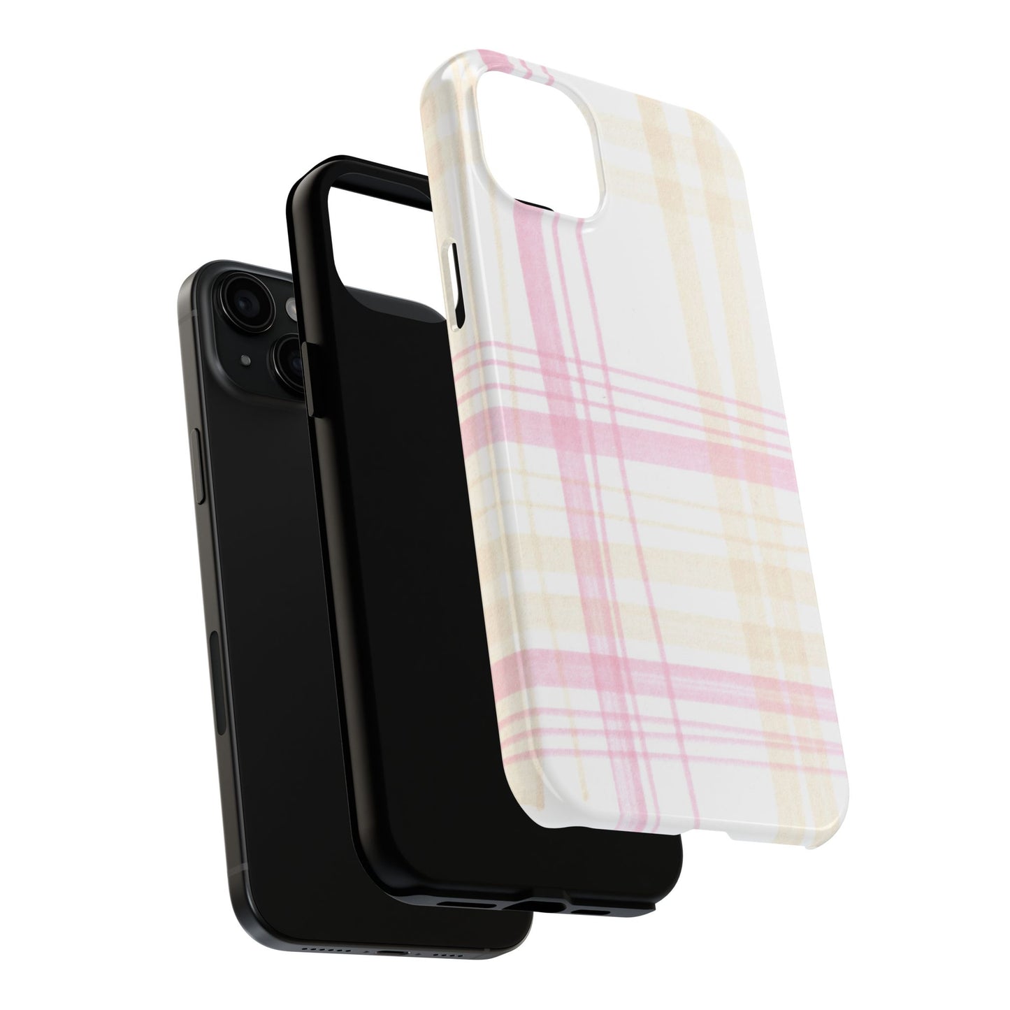 Flower Model Plaid Phone Case