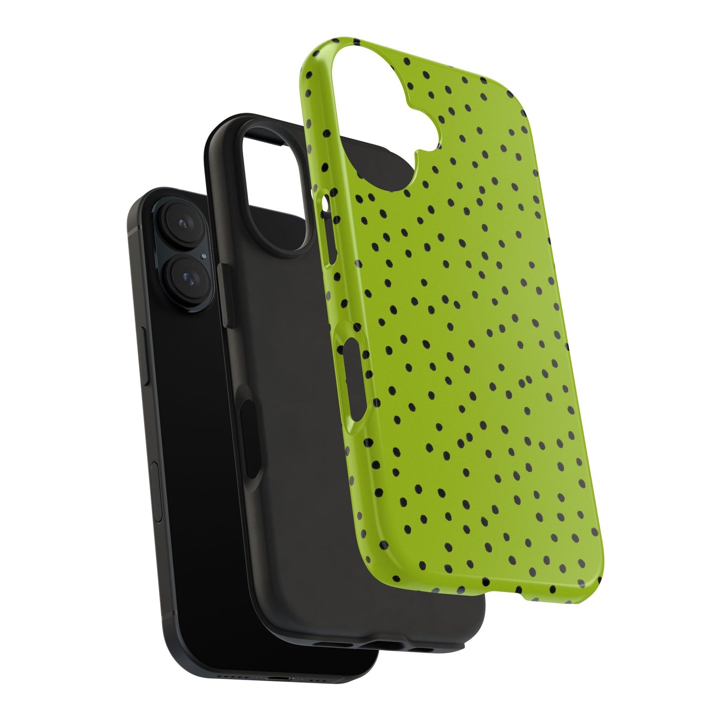 Dinky Dots Chartreuse / Black Phone Case