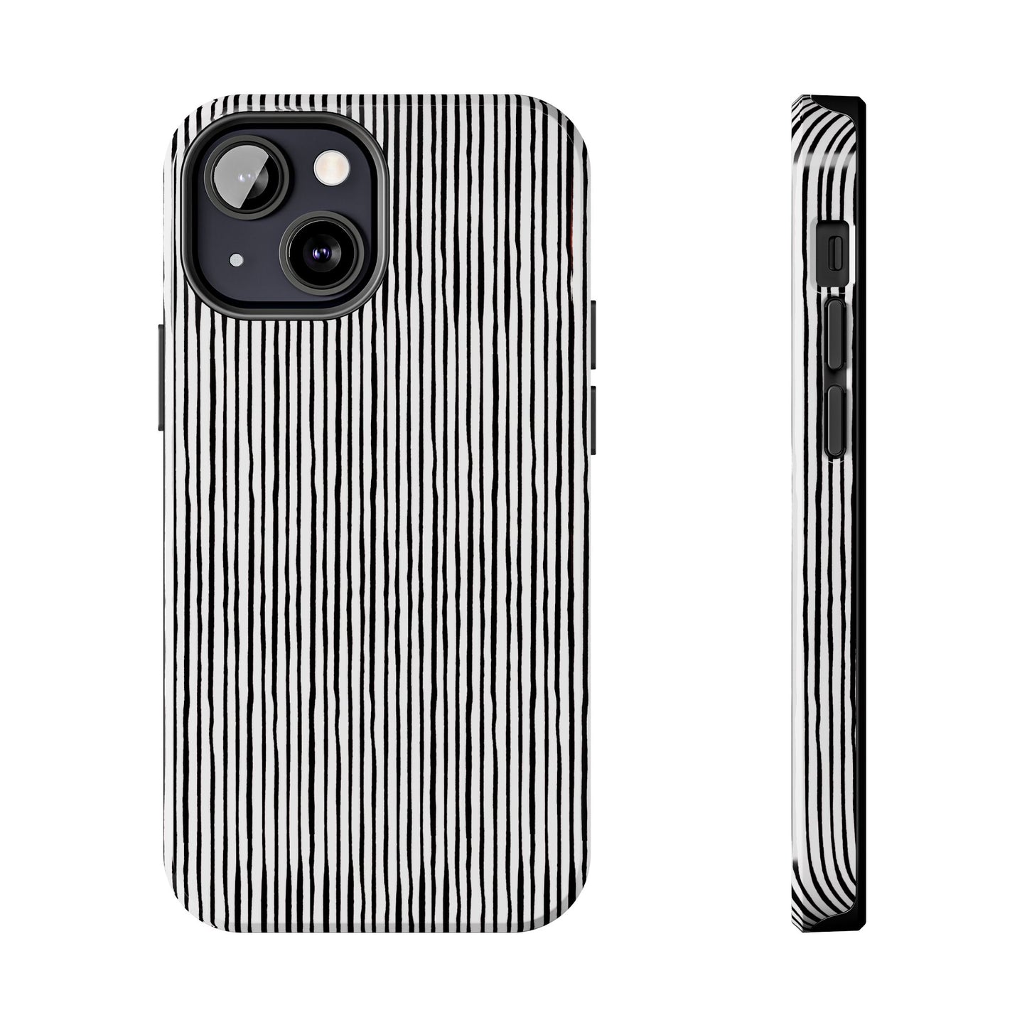Quirky Pin Stripe White / Black Phone Case