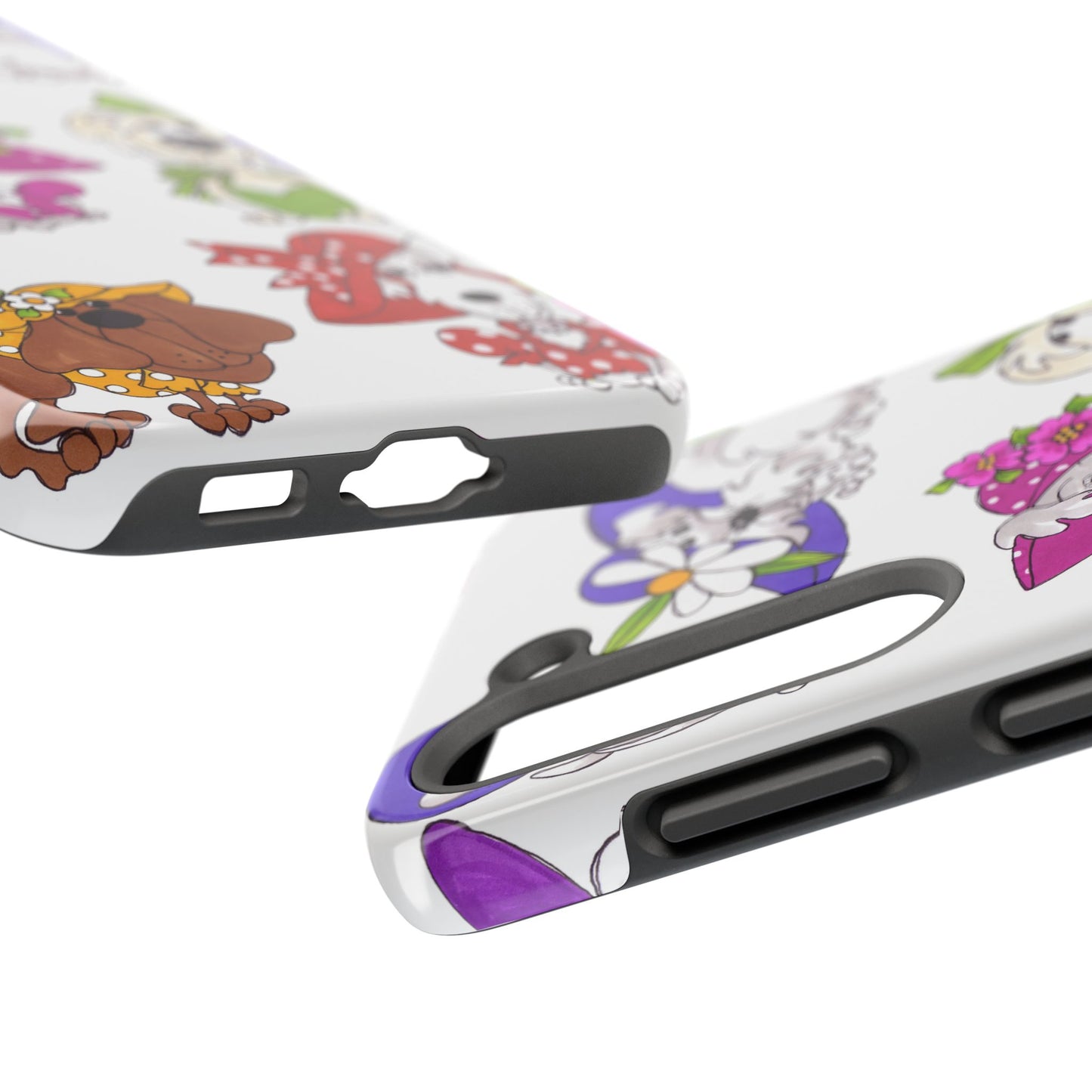 Fancy Dog Line Up White Phone Case