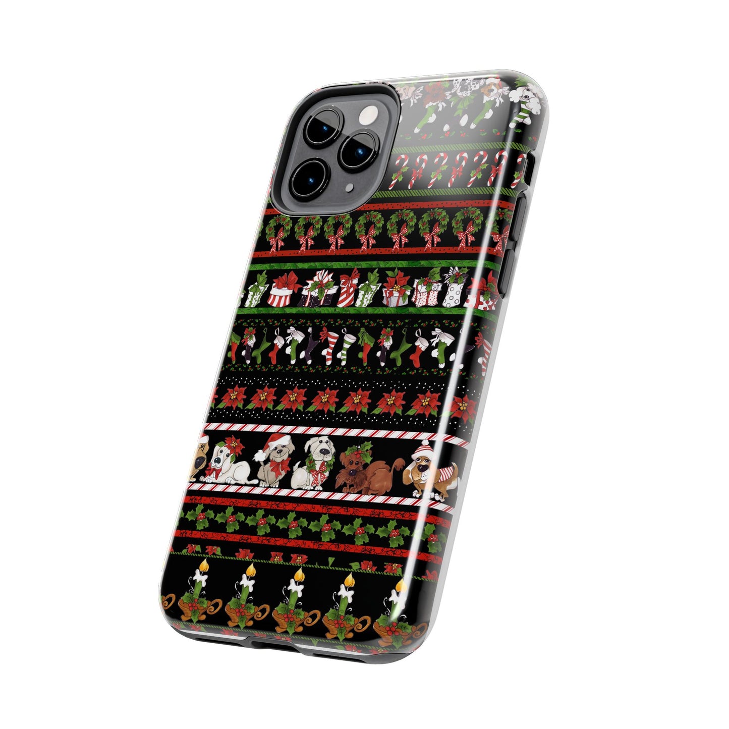 Holiday Borders Black Phone Case