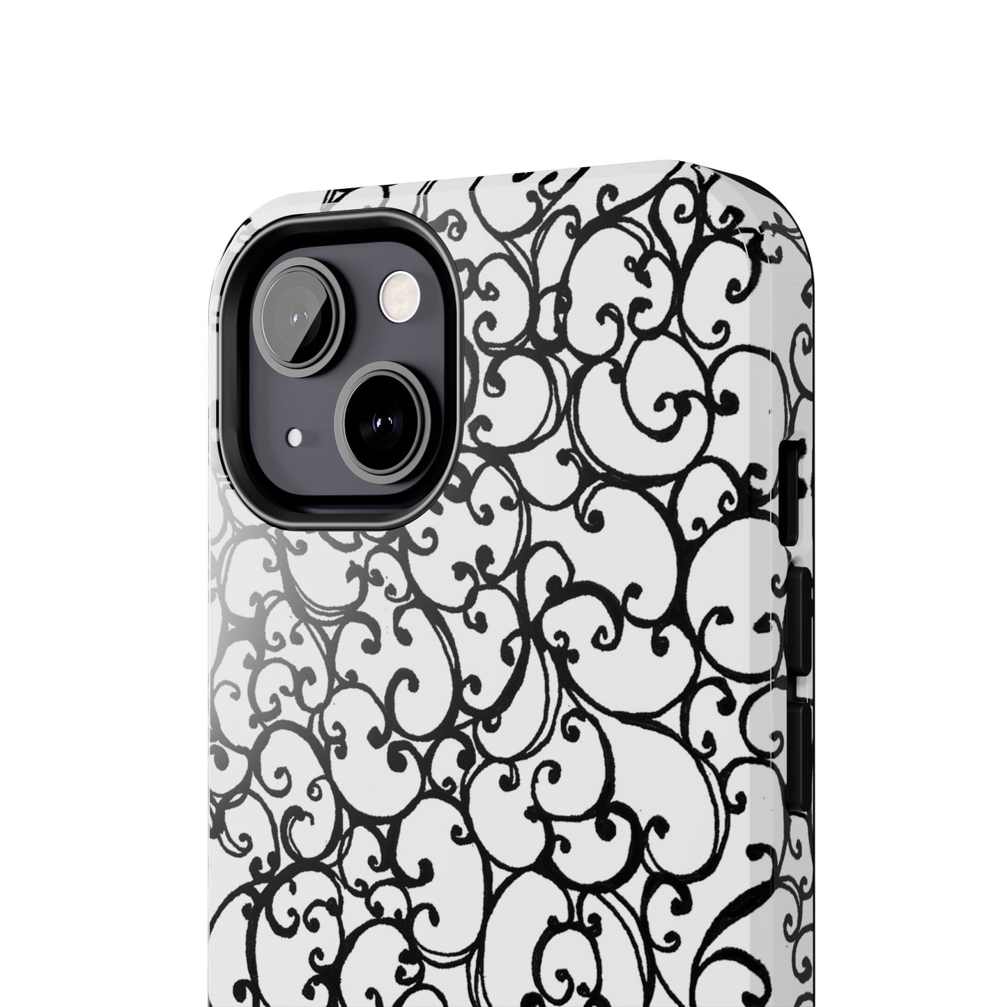 Scrollie White / Black Phone Case