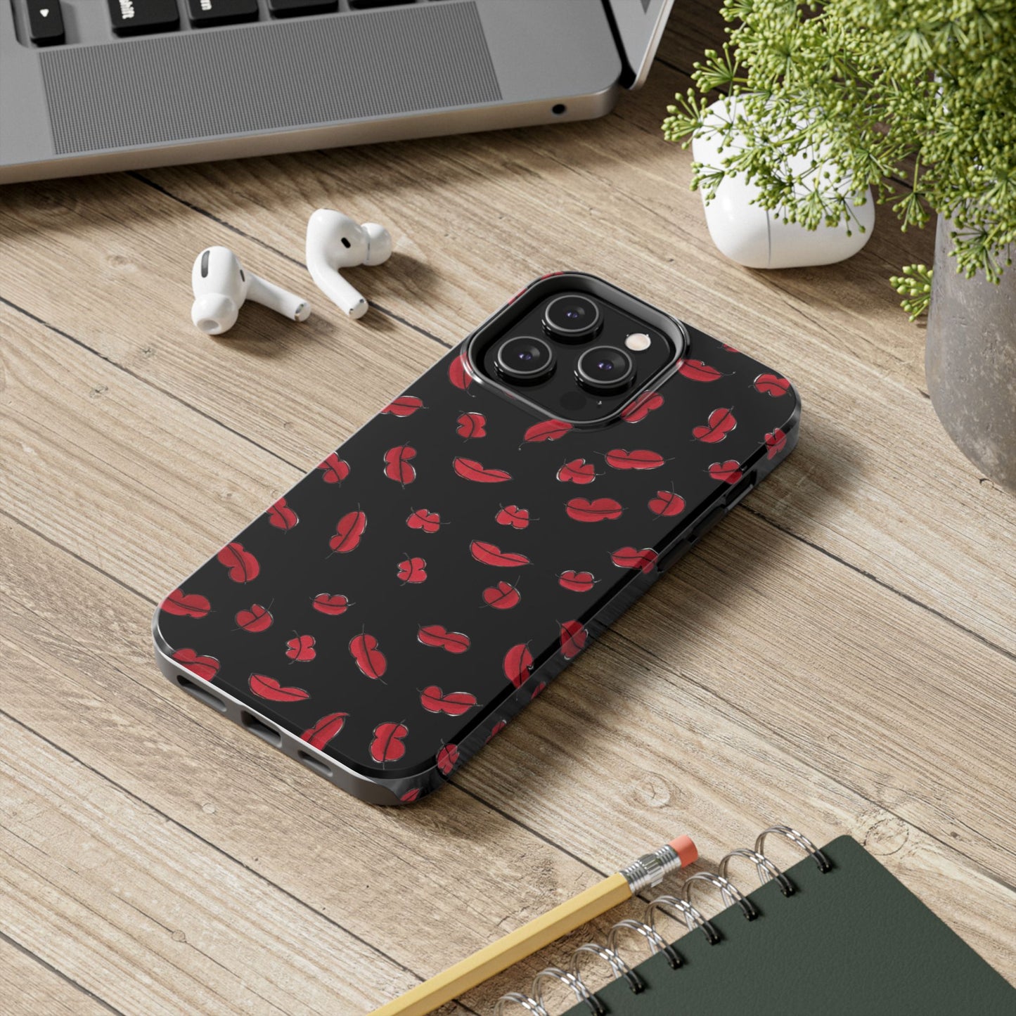 Lotsa Lips Black Phone Case