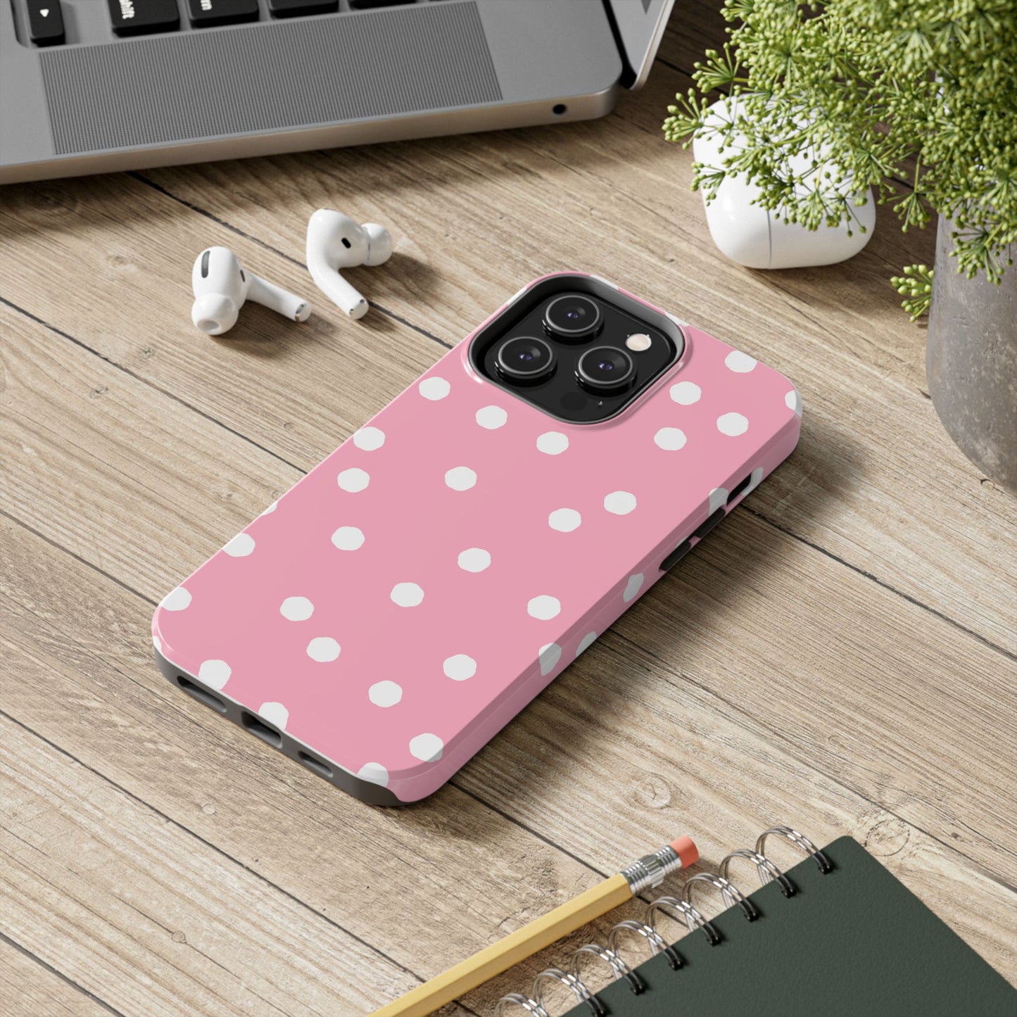 Jumbo Dots Pink / White Phone Case