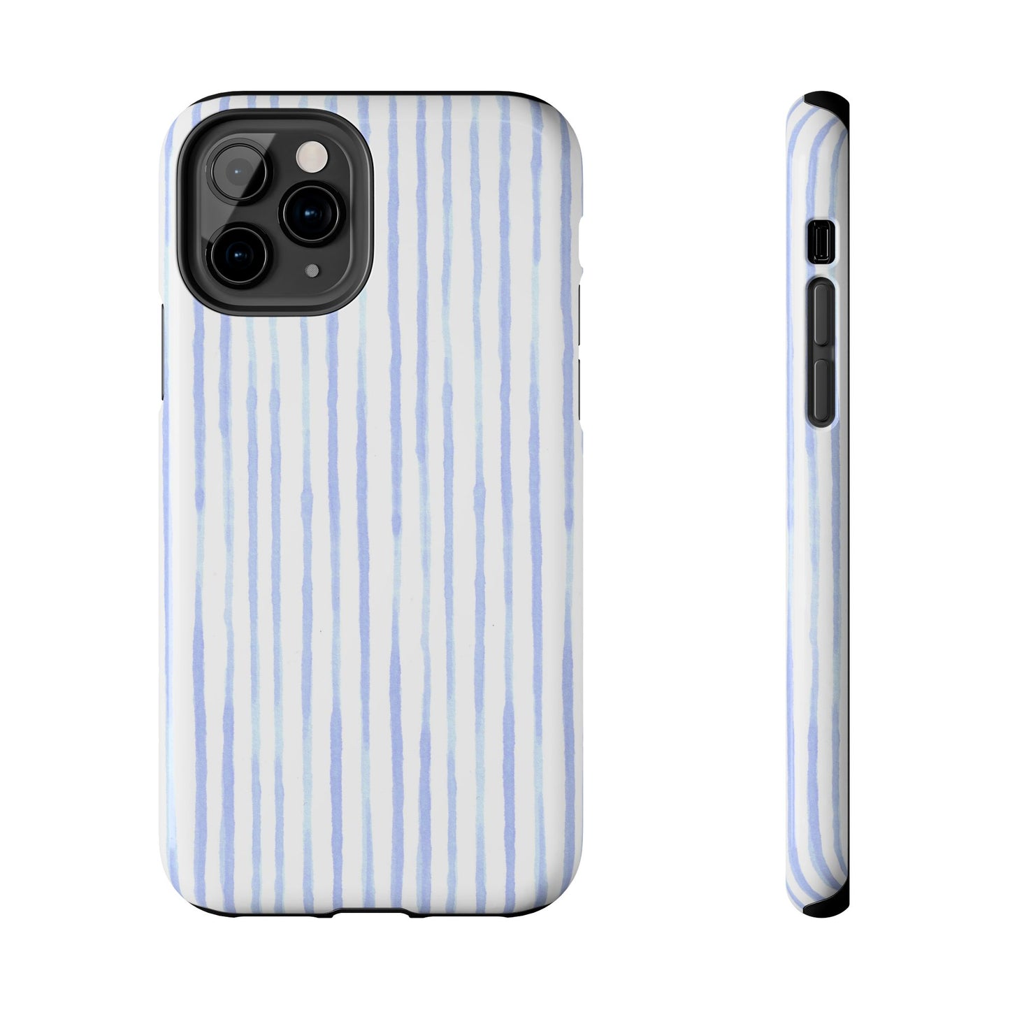 Happy Stripe White / Blue Phone Case