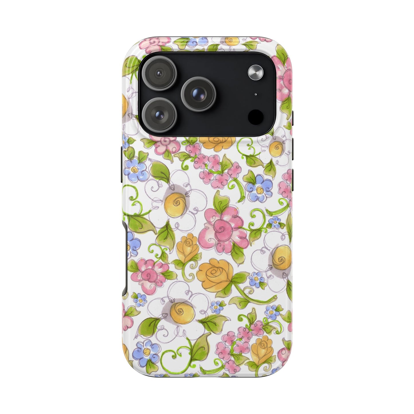 Flower Frolic White Phone Case