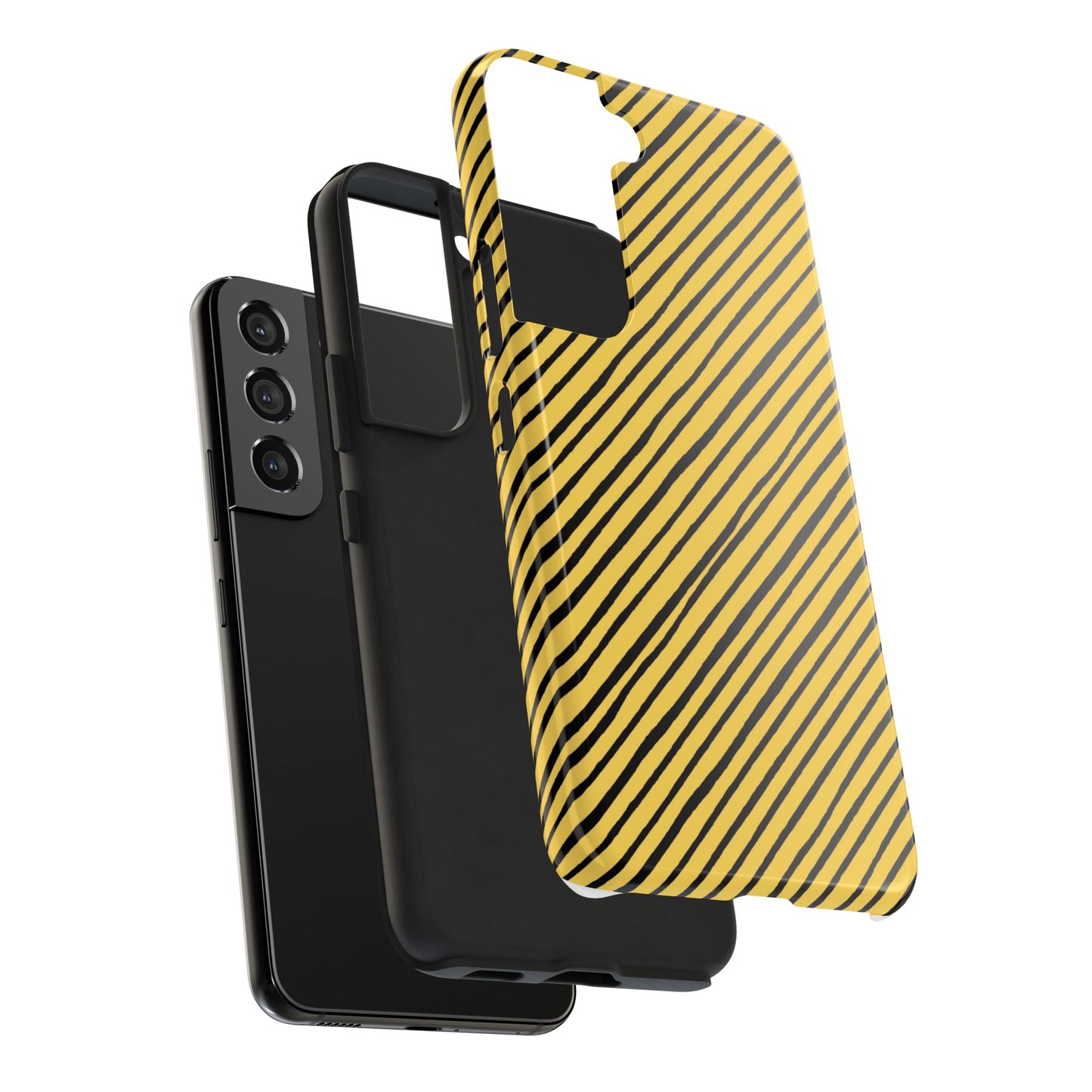 Quirky Bias Stripe Yellow / Black Phone Case