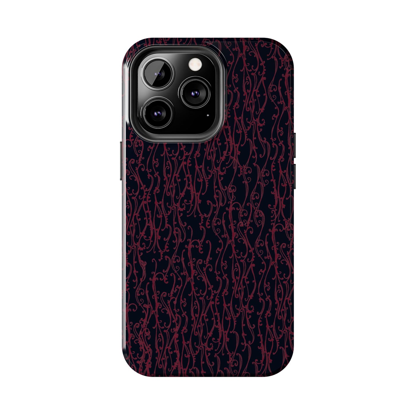 Swan Scroll Black / Red Phone Case
