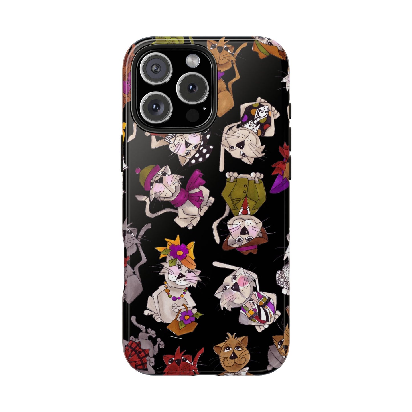 Spice Cats Tossed Black Phone Case