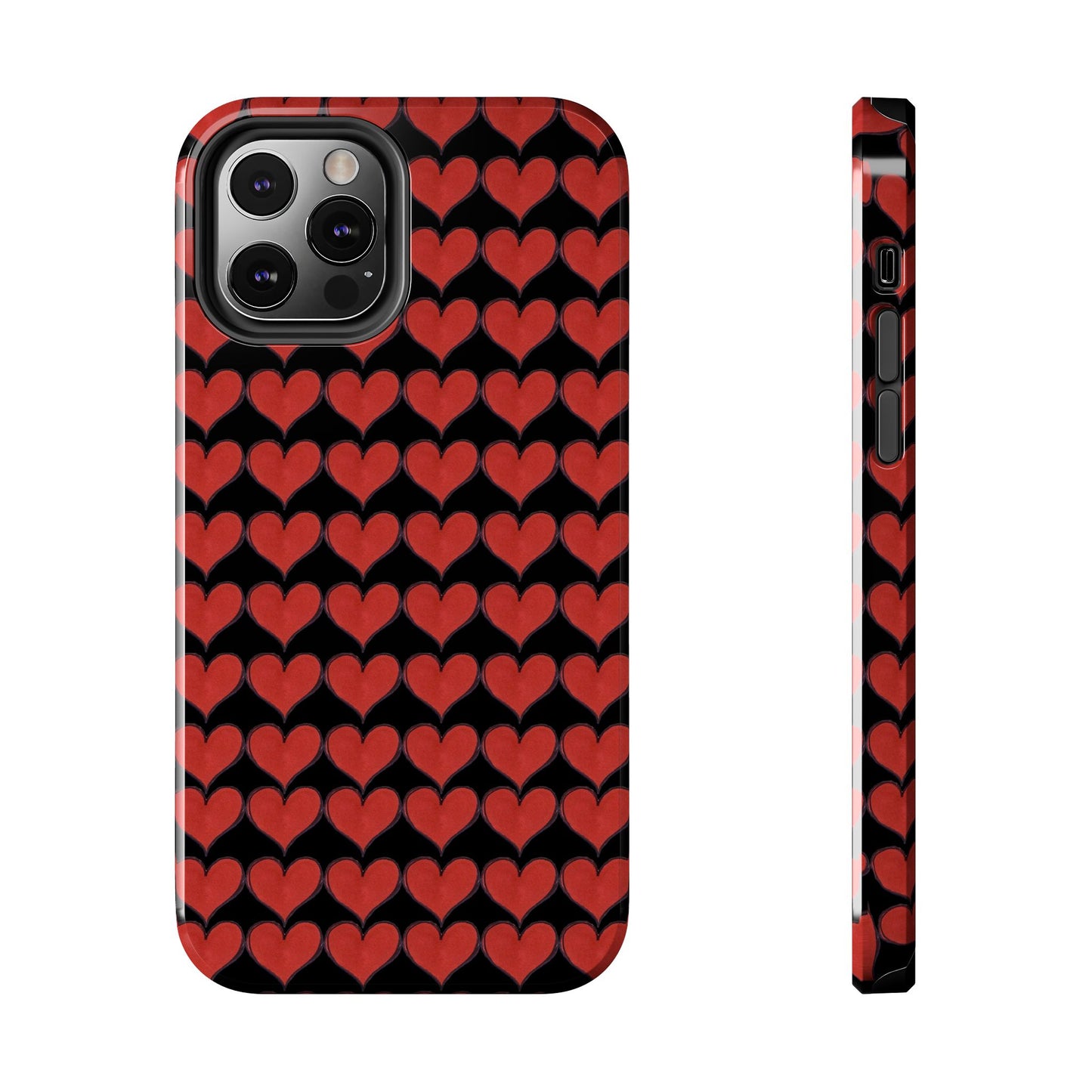 Heartbeats Black / Red Phone Case