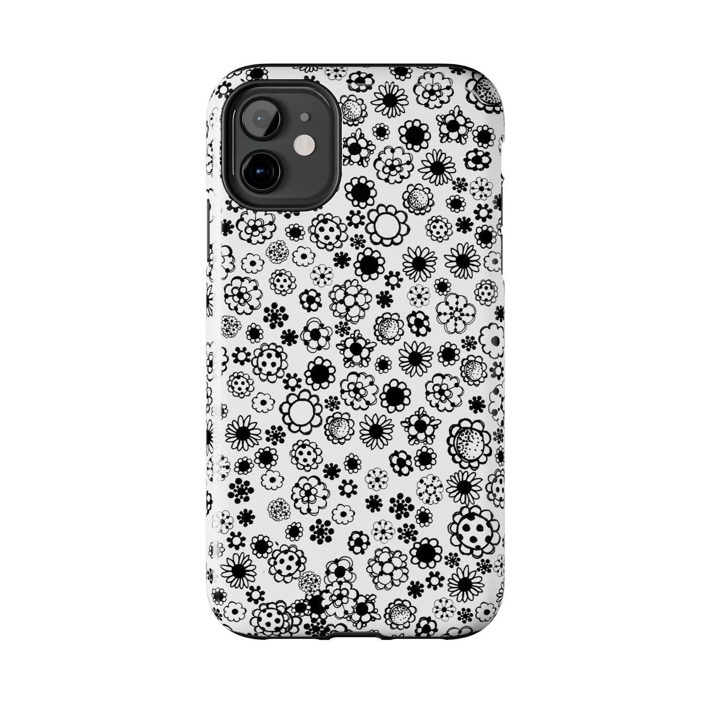 Posie Dots White / Black Phone Case