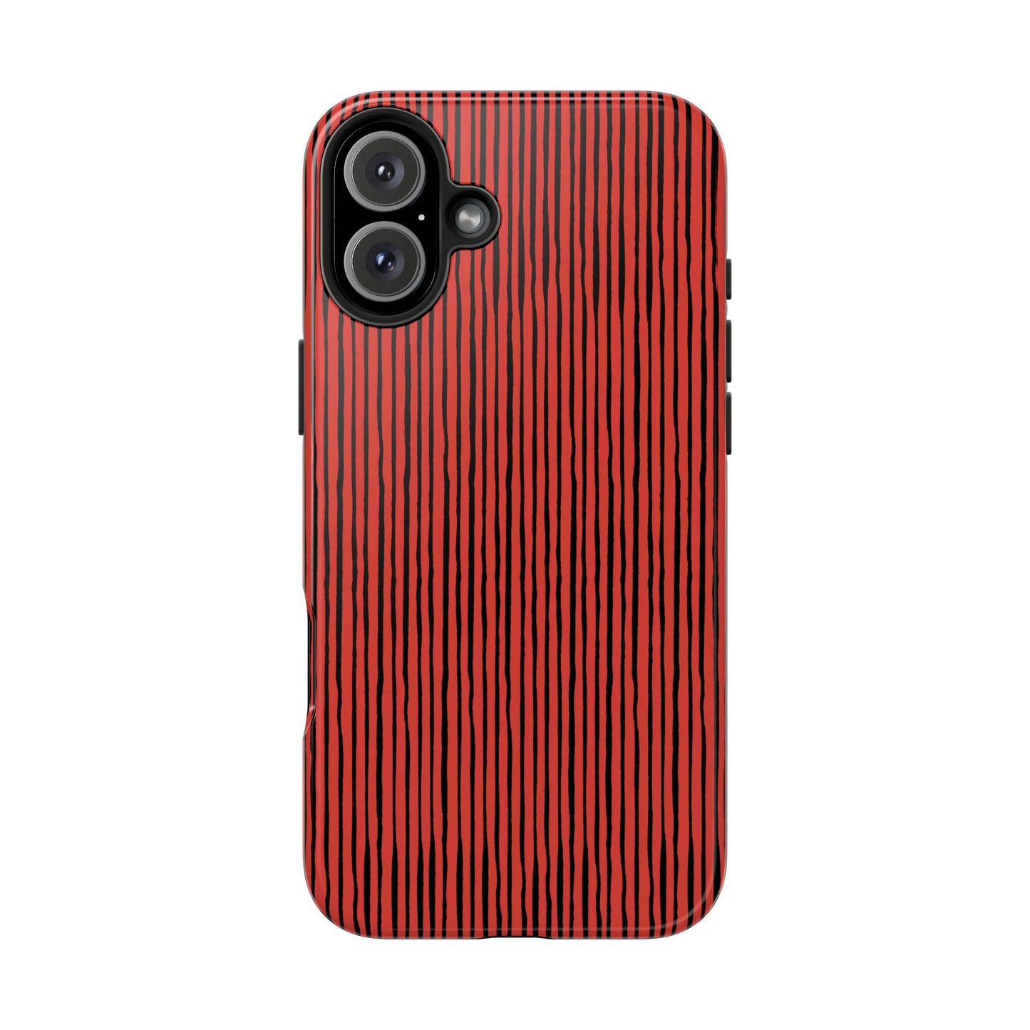 Quirky Pin Stripe Red / Black Phone Case