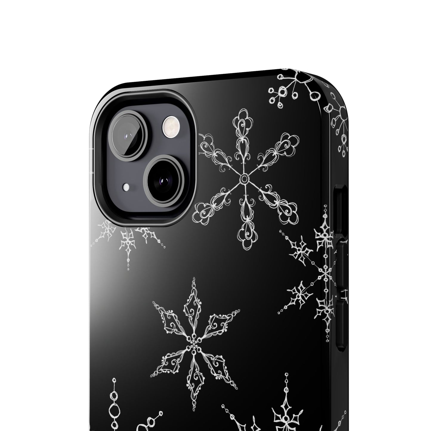 Snowflakes Black Phone Case