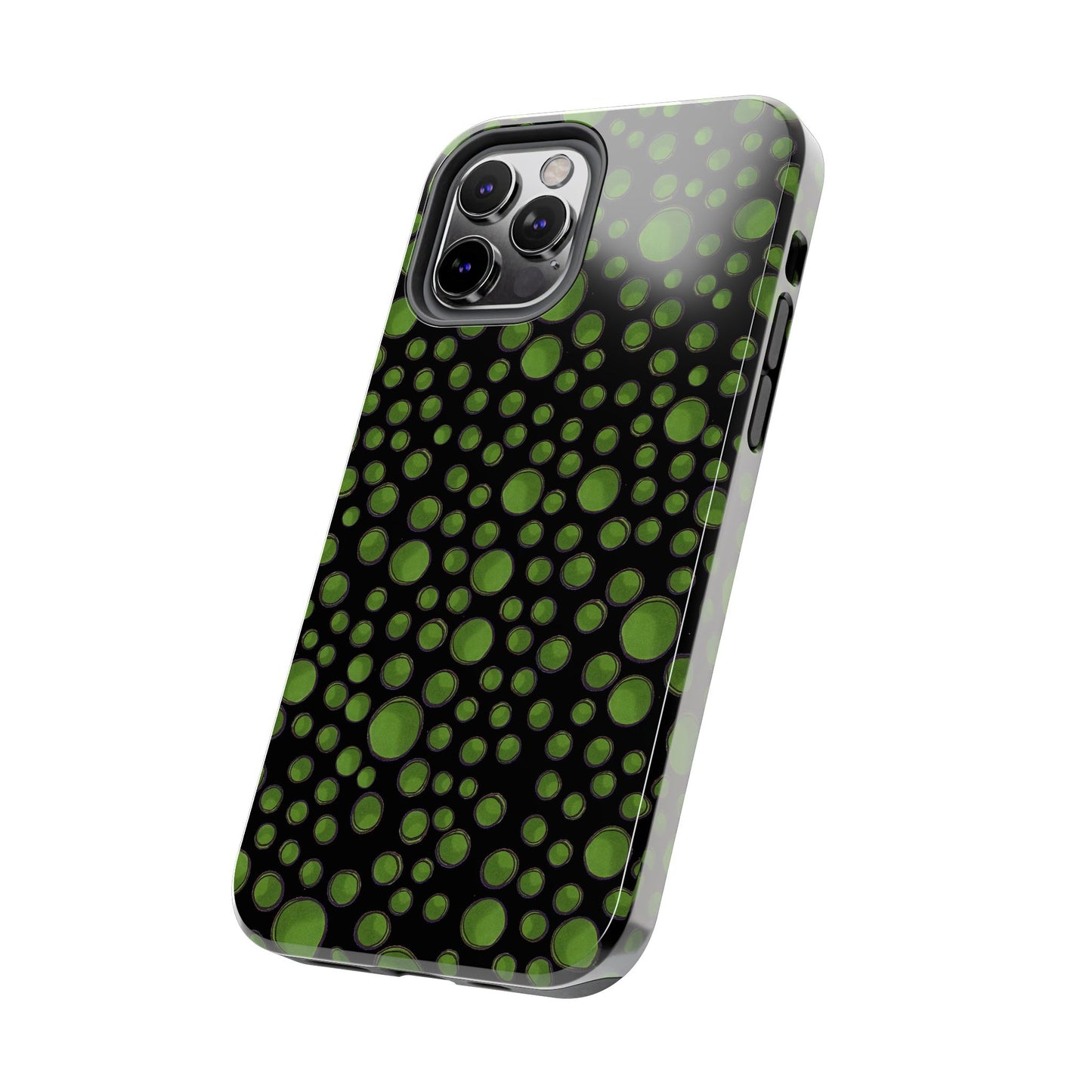 Dot Assortment Black / Green Phone Case