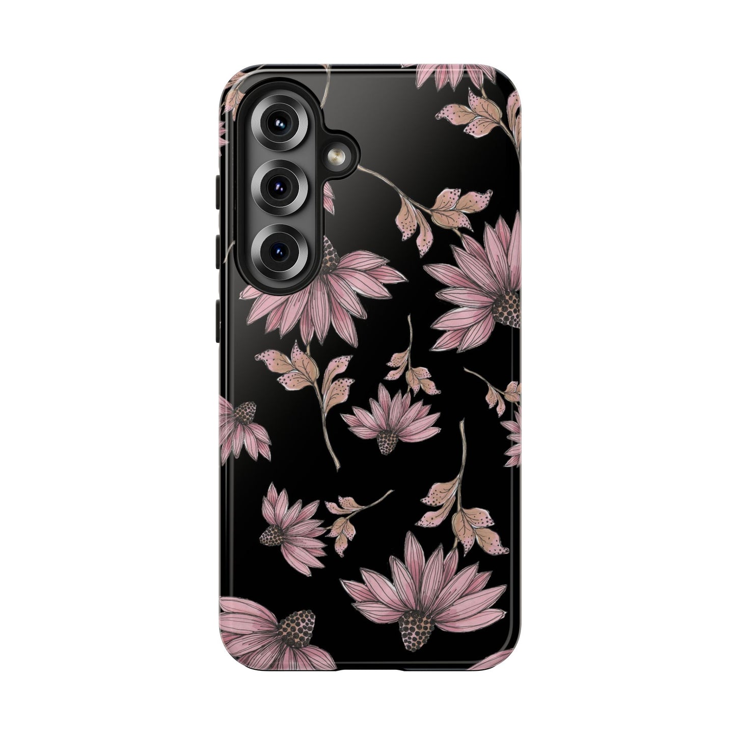 Wild Cone Flowers Black Phone Case
