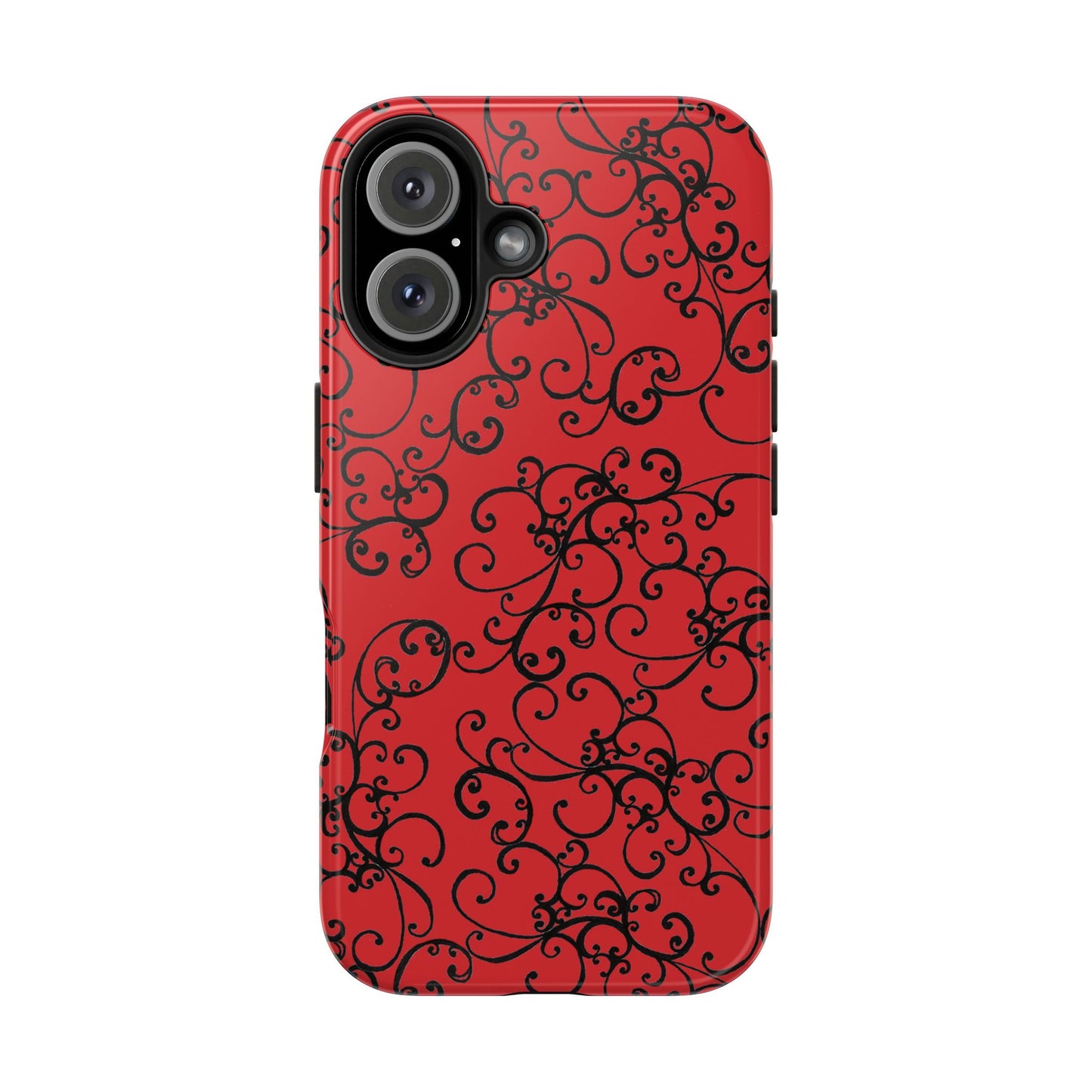 Elegant Scroll Red / Black Phone Case