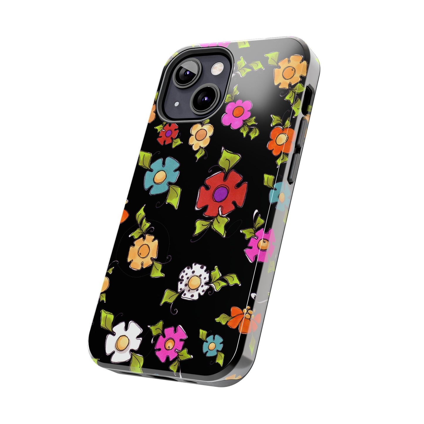 Dog Blooms Black Phone Case