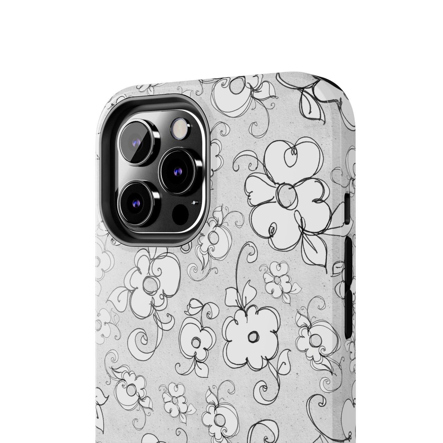 Lady Flowers Silver Phone Case