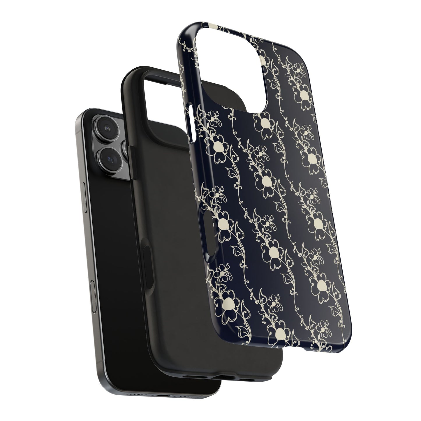 Diagonal Daisies Black / Ivory Phone Case