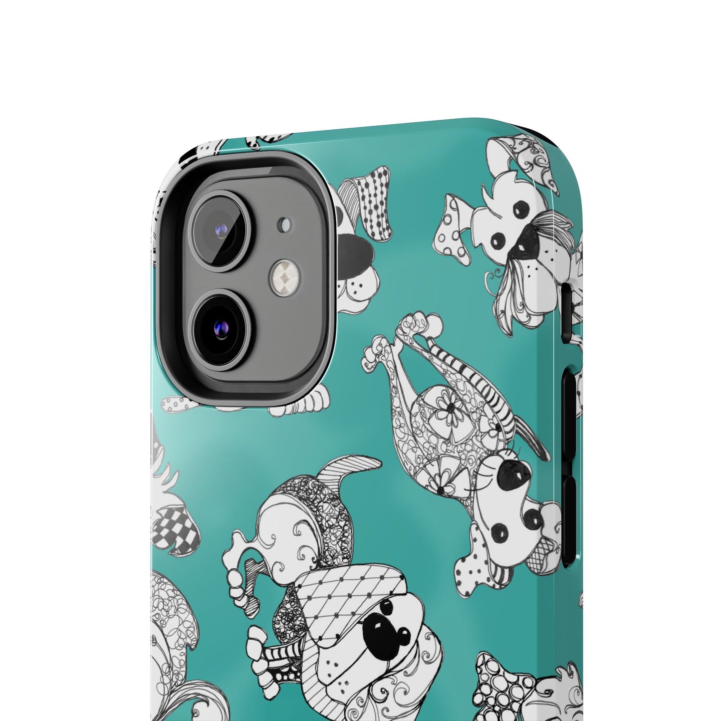 Doodle Dogs Turquoise Phone Case