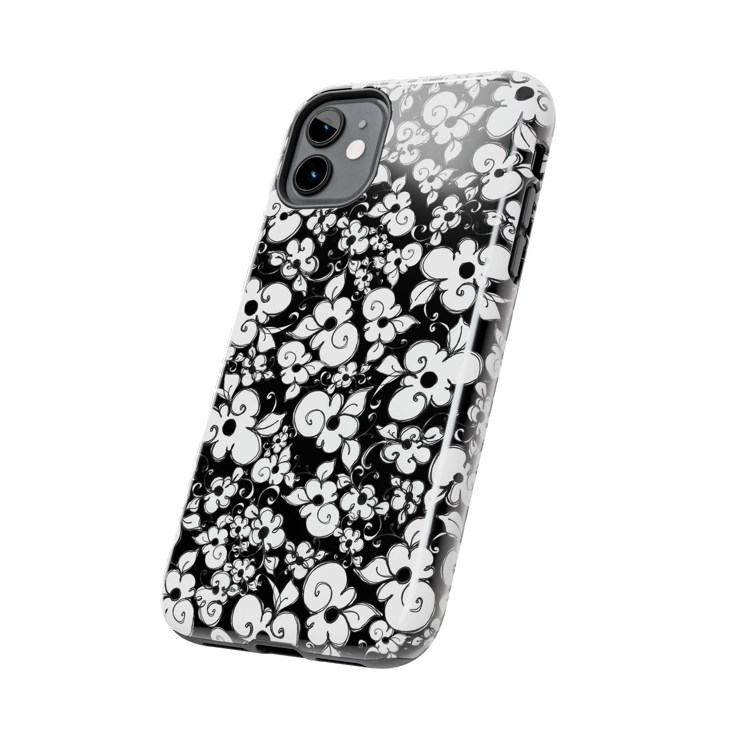 Dog Daisies Black Phone Case
