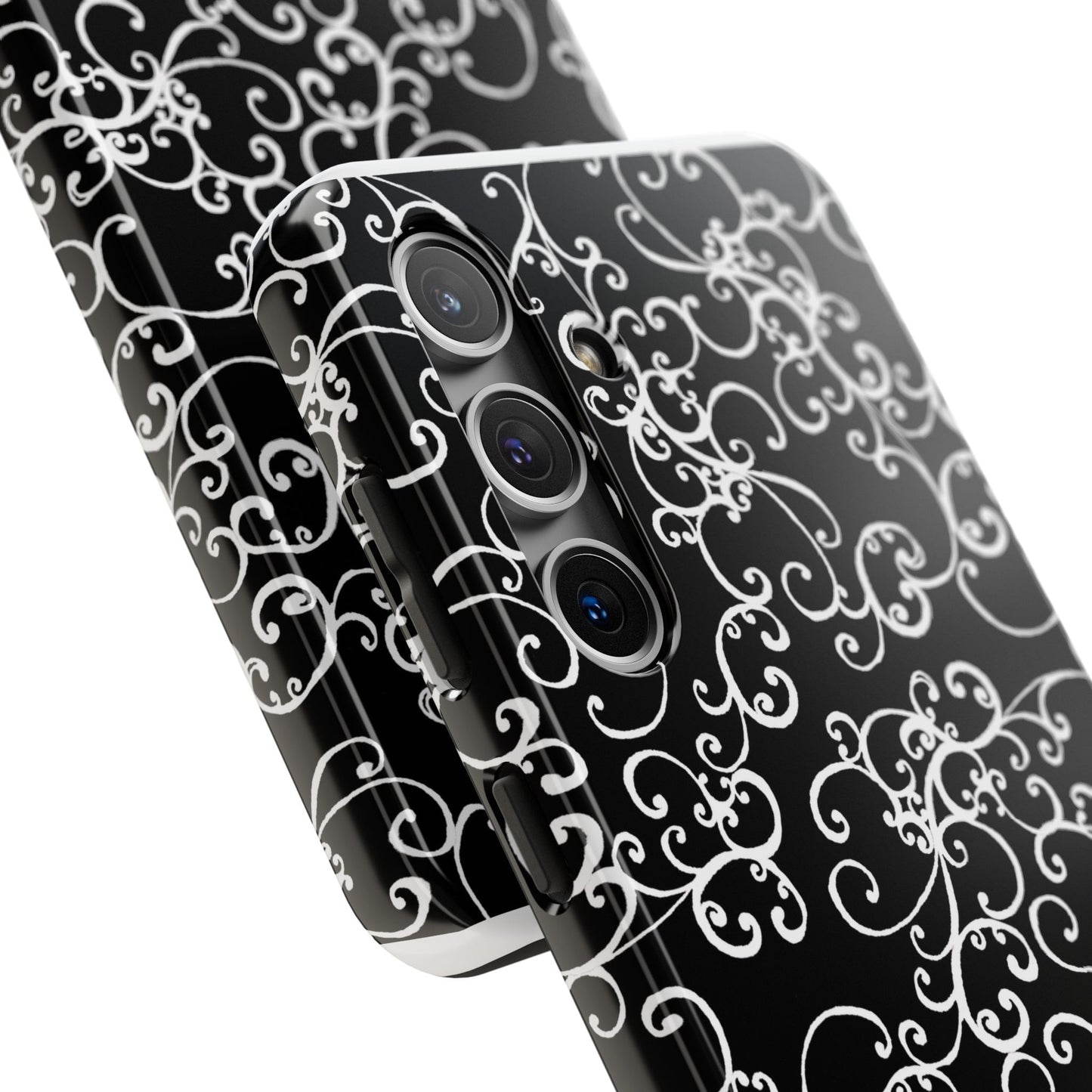 Elegant Scroll Black / White Phone Case