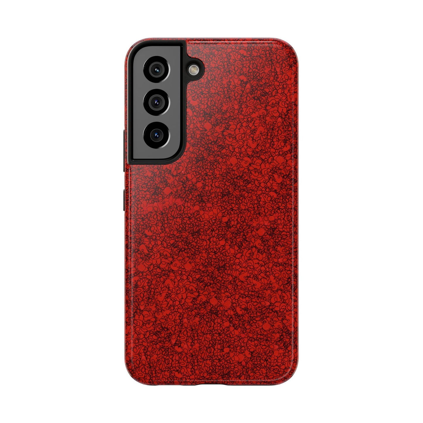 Scribble Red / Black Phone Case