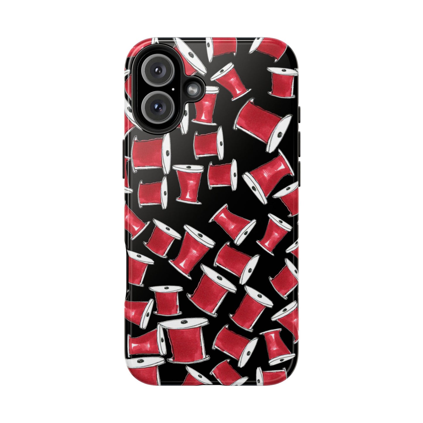 Red Thread Black Phone Case