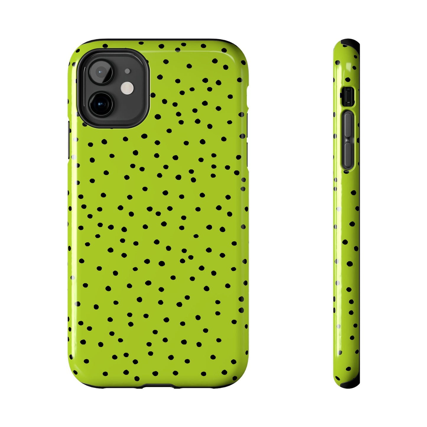 Dinky Dots Lime / Black Phone Case
