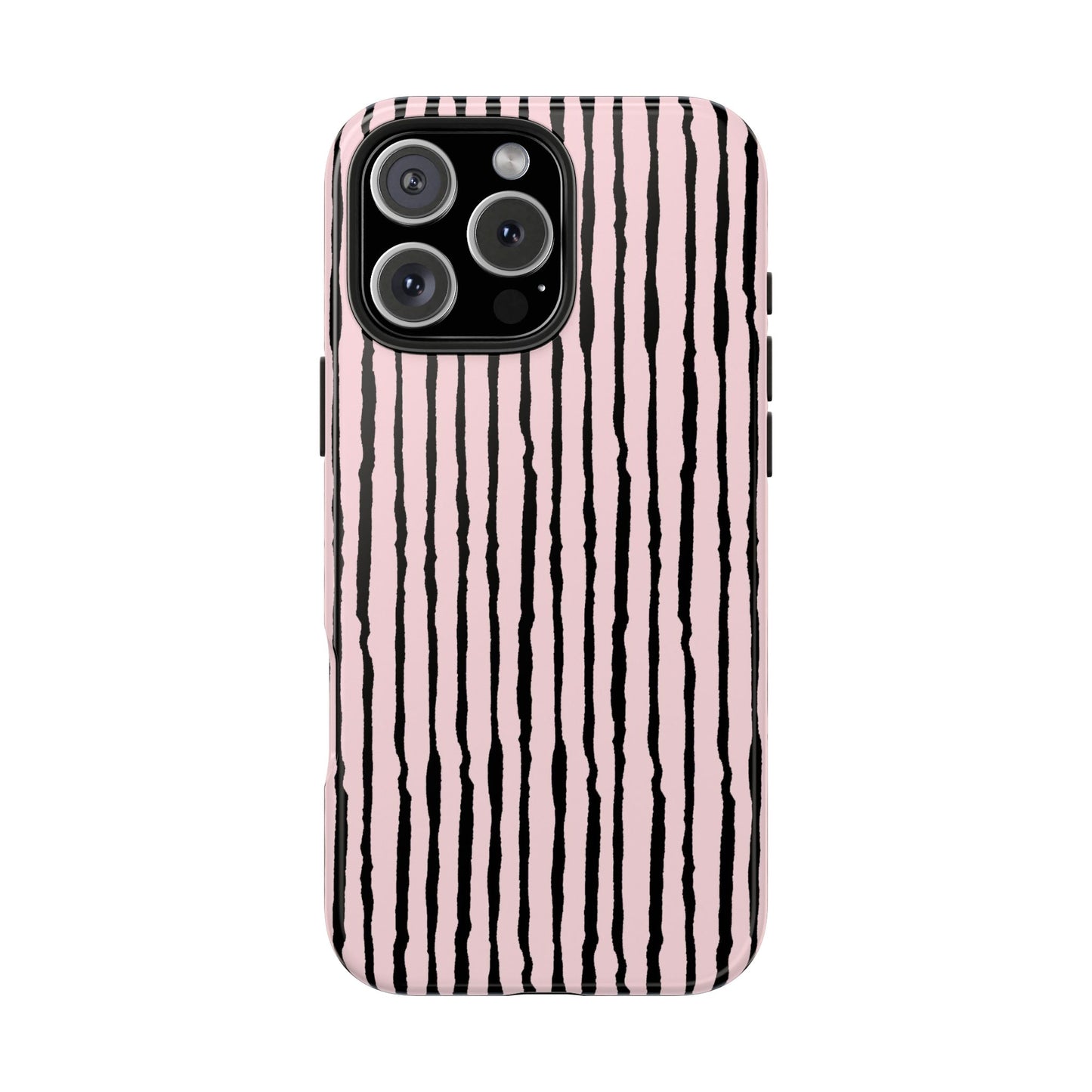 Sorta Stripe Light Pink / Black Phone Case