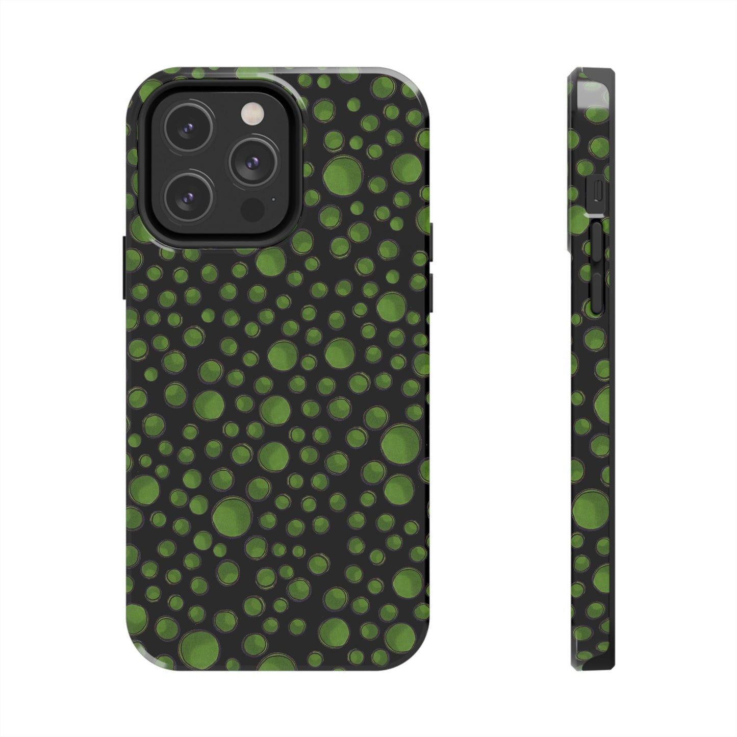 Dot Assortment Black / Green Phone Case