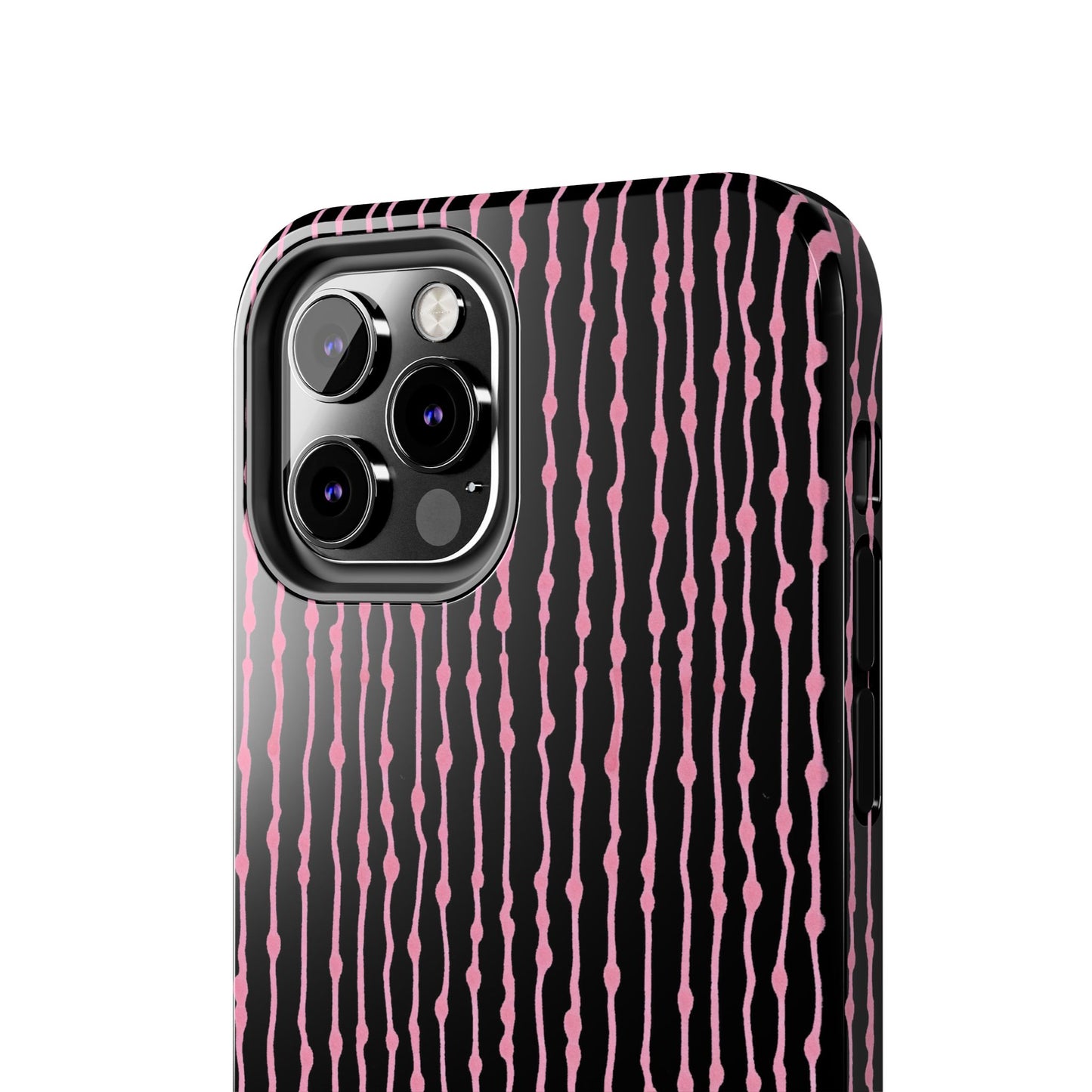 Faux Seersucker Black / Pink Phone Case